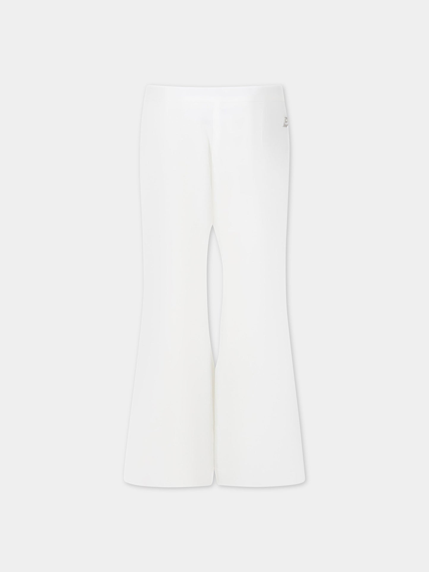 Pantaloni bianchi per bambina con logo,Ermanno Scervino Junior,SFPA054 GA39 0005