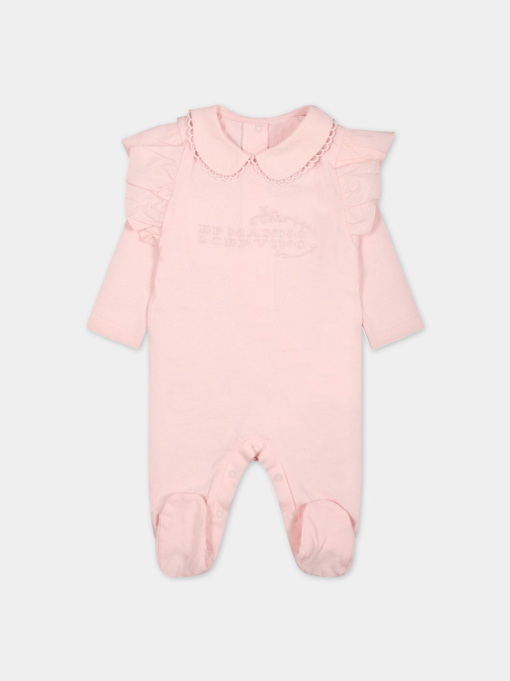 Tutina rosaa per neonata con logo,Ermanno Scervino Junior,SNTU003C JE199 C001
