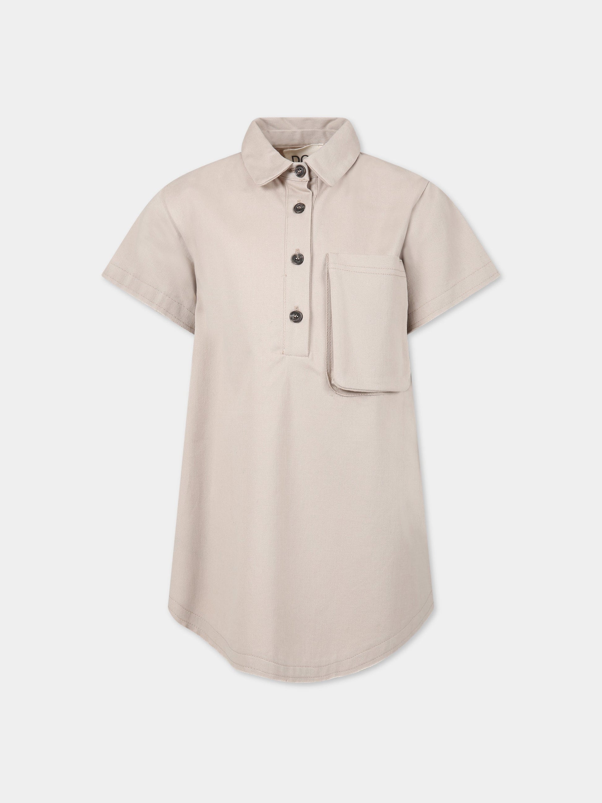Vestito beige per bambina con logo,Douuod Kids,DS1A81 G0073 114