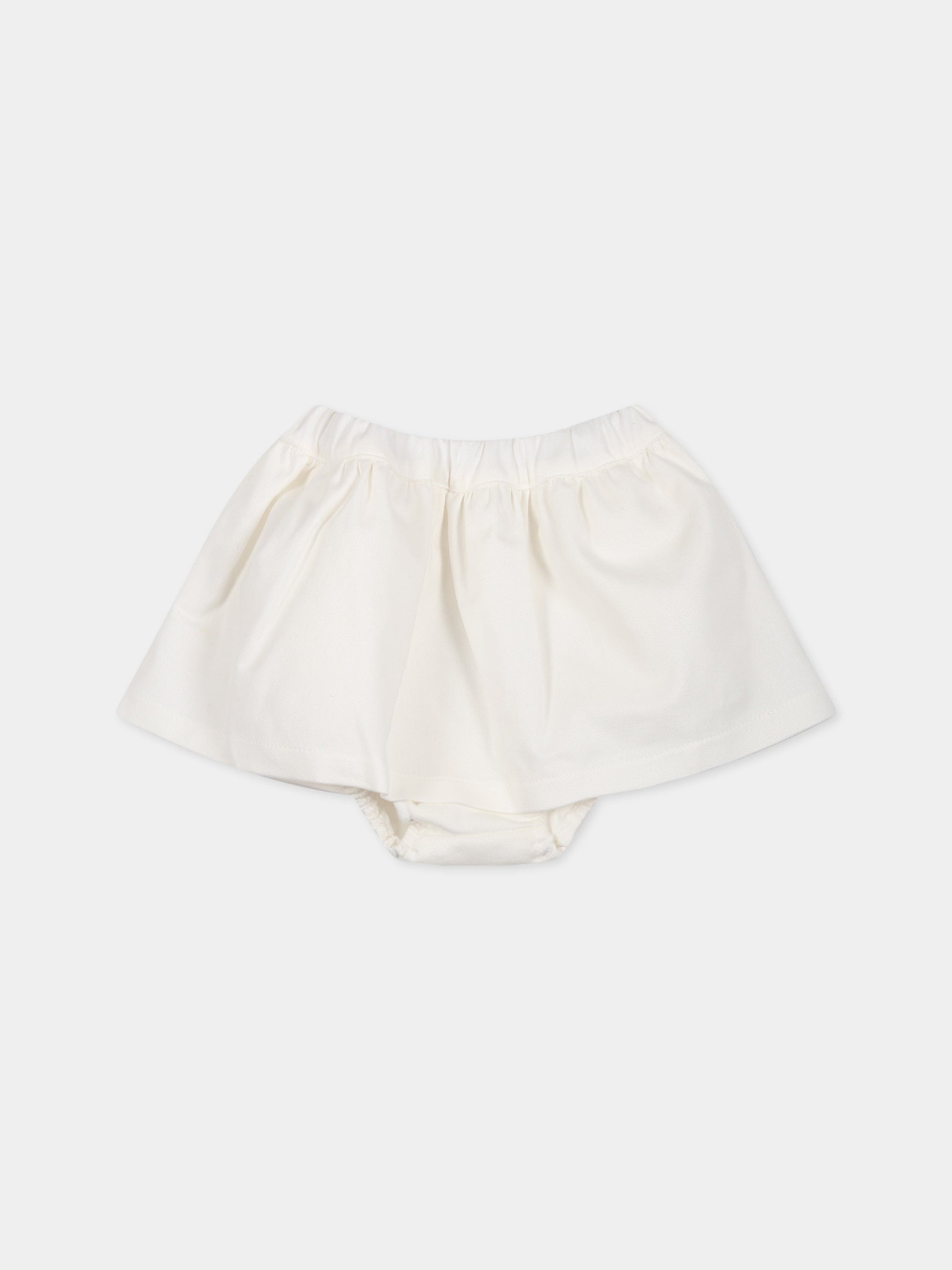 Gonna bianca per neonata con logo,Douuod Kids,DS7001 G0073 101