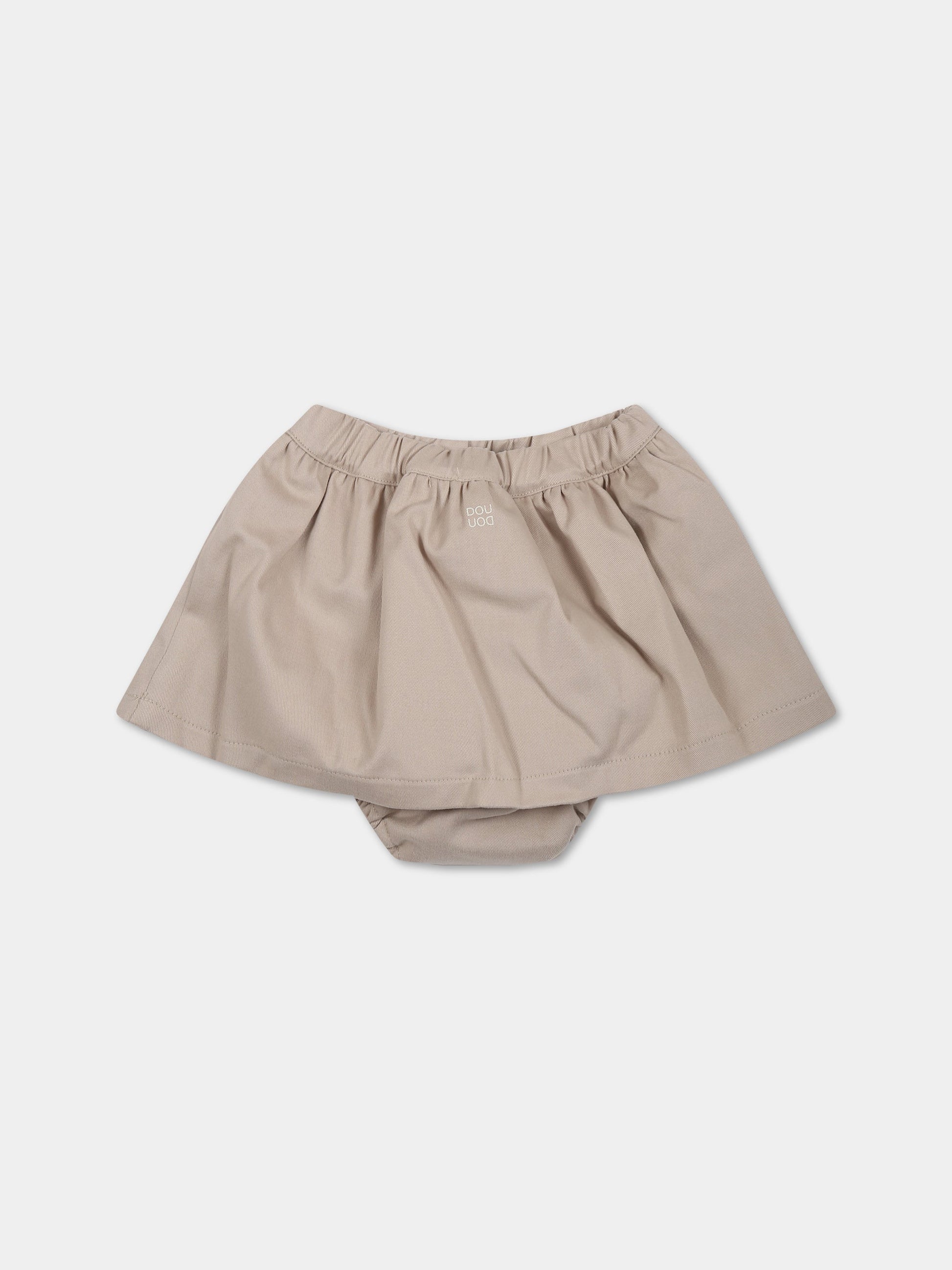 Gonna beige per neonata con logo,Douuod Kids,DS7001 G0073 114