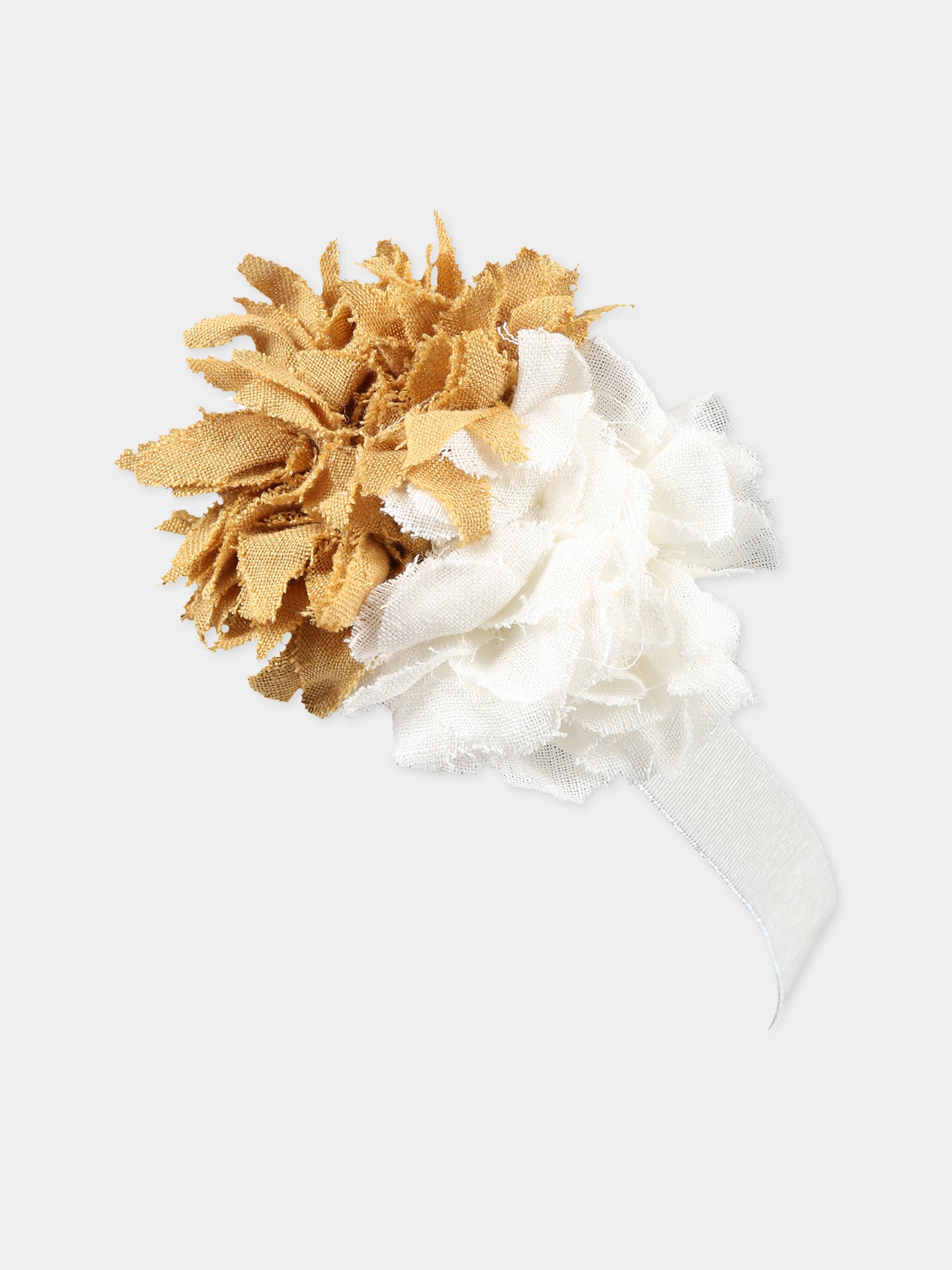 Cerchietto multicolor per neonata con applicazioni floreali,Caffe' D'orzo,ZS0A54 Z1447 102GL