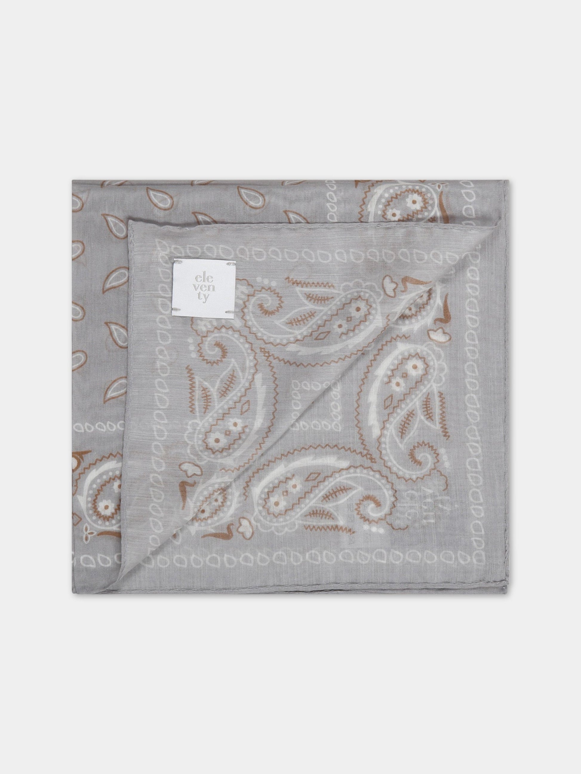 Foulard grigio per bambino con stampa bandana.,Eleventy,ES0Q33 Z1441 118GR