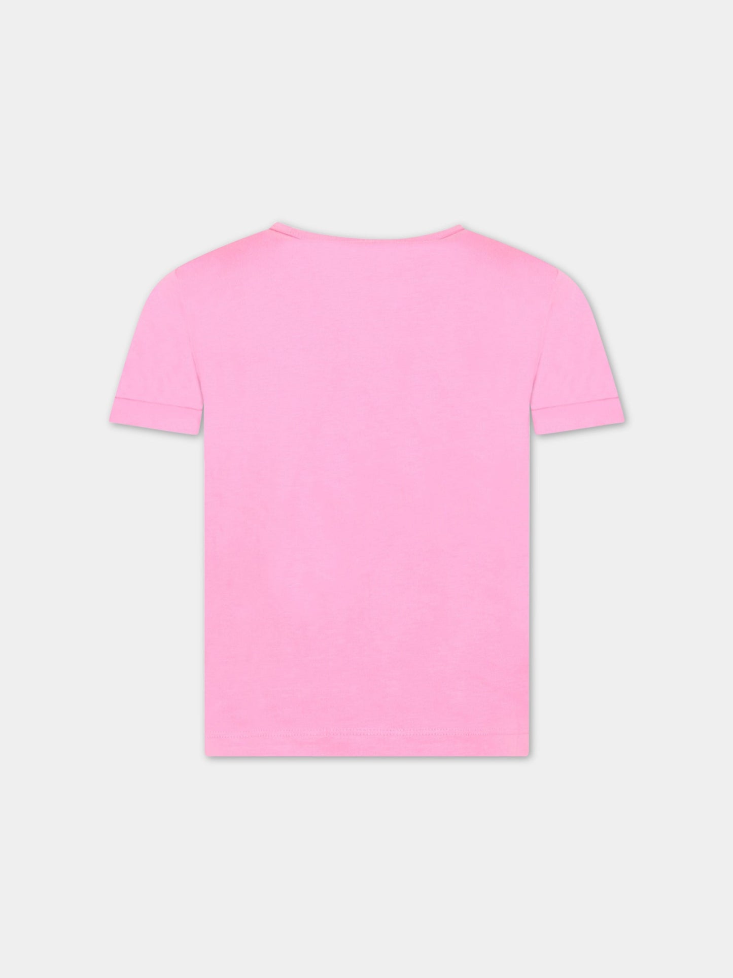 T-shirt rosa con stampa stella per bambina,Stella Mccartney Kids,TS8C21 Z0434 511