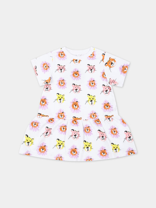 Vestito bianco per neonata con tigri,Stella Mccartney Kids,TS1191 Z1133 100MC