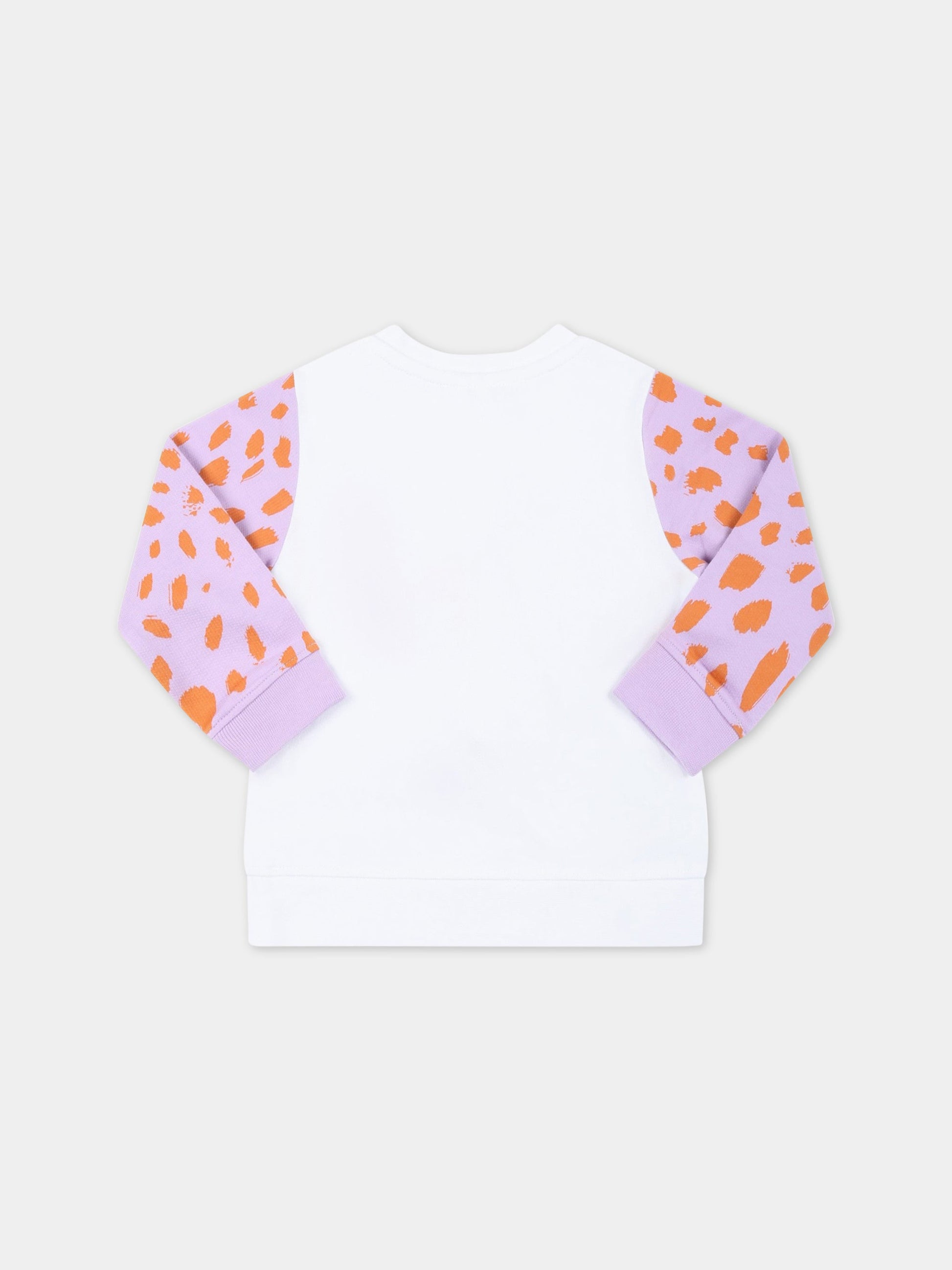 Felpa bianca per neonata con tigre e dettagli animalier,Stella Mccartney Kids,TS4060 Z0169 100
