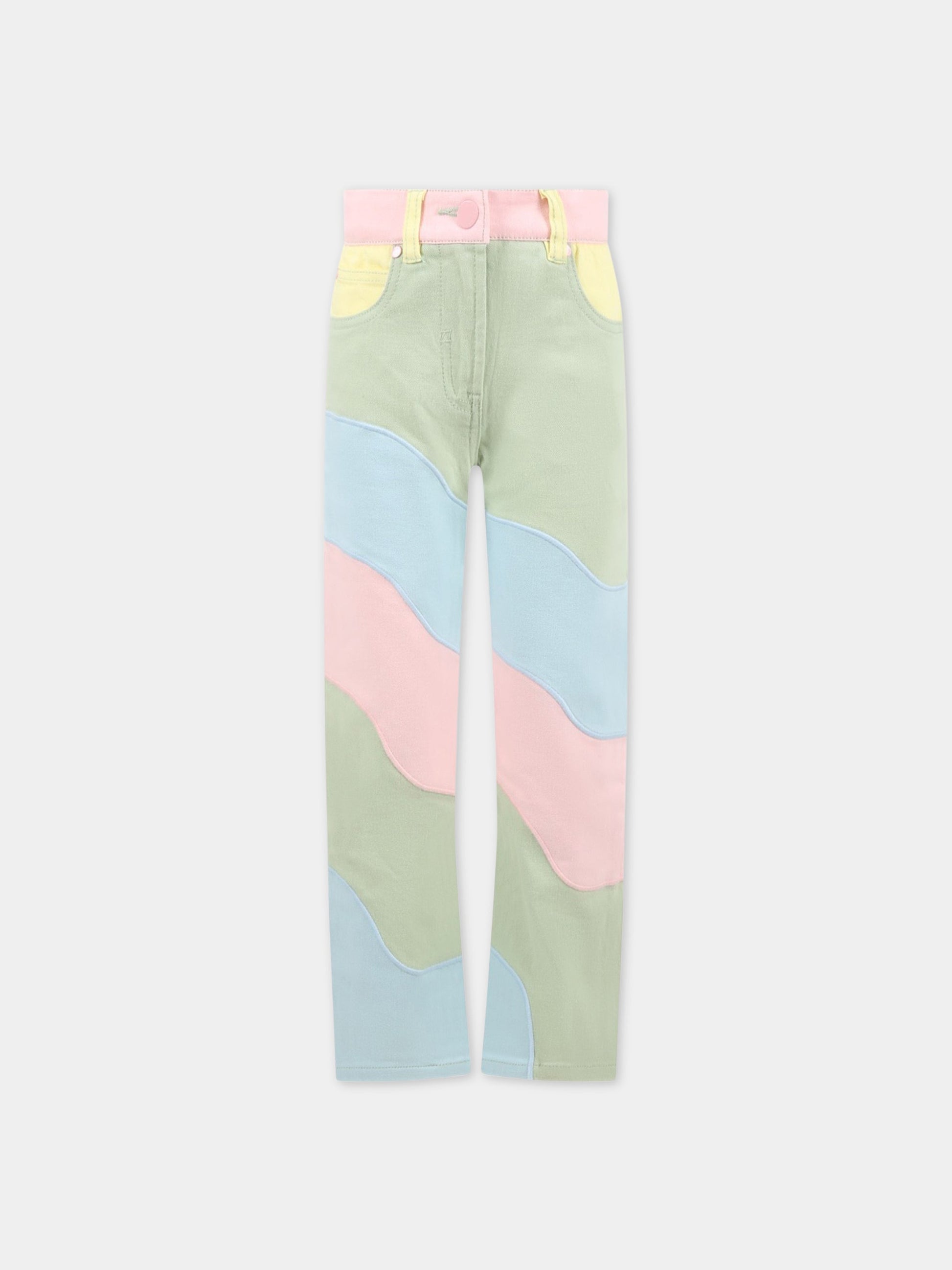 Jeans multicolor per bambina con patch logato,Stella Mccartney Kids,TS6A80 Z0156 999