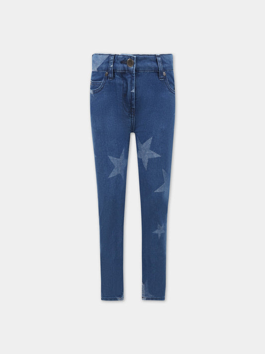 Jeans blu per bambina con stelle,Stella Mccartney Kids,TS6E10 Z0863 620BC