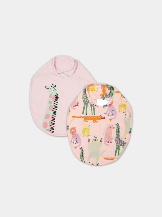 Set rosa per neonata con stampa animali,Stella Mccartney Kids,TSB039 Z1098 503MC
