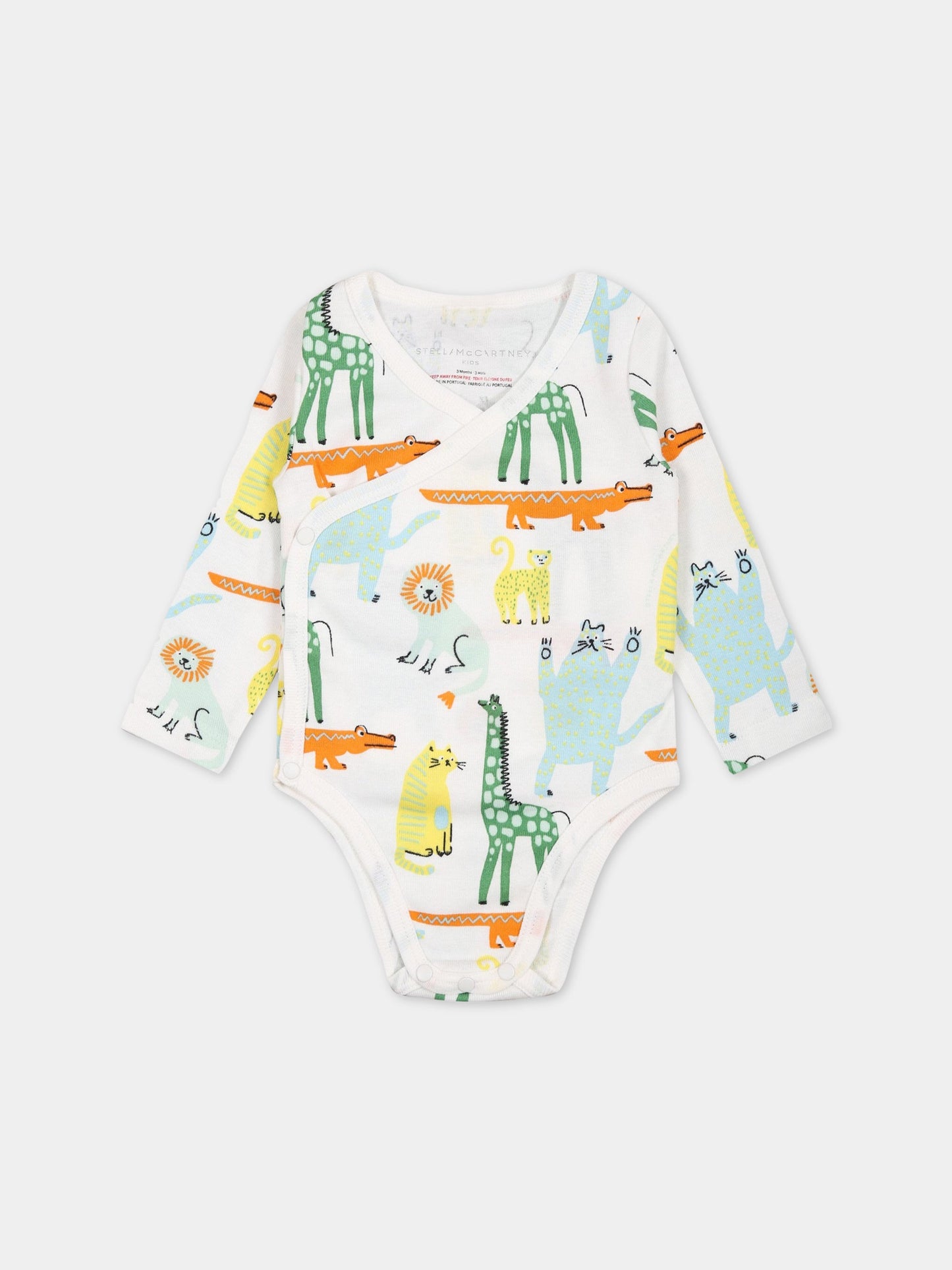 Set bianco per neonato con stampa animali,Stella Mccartney Kids,TSB649 Z1098 100MC