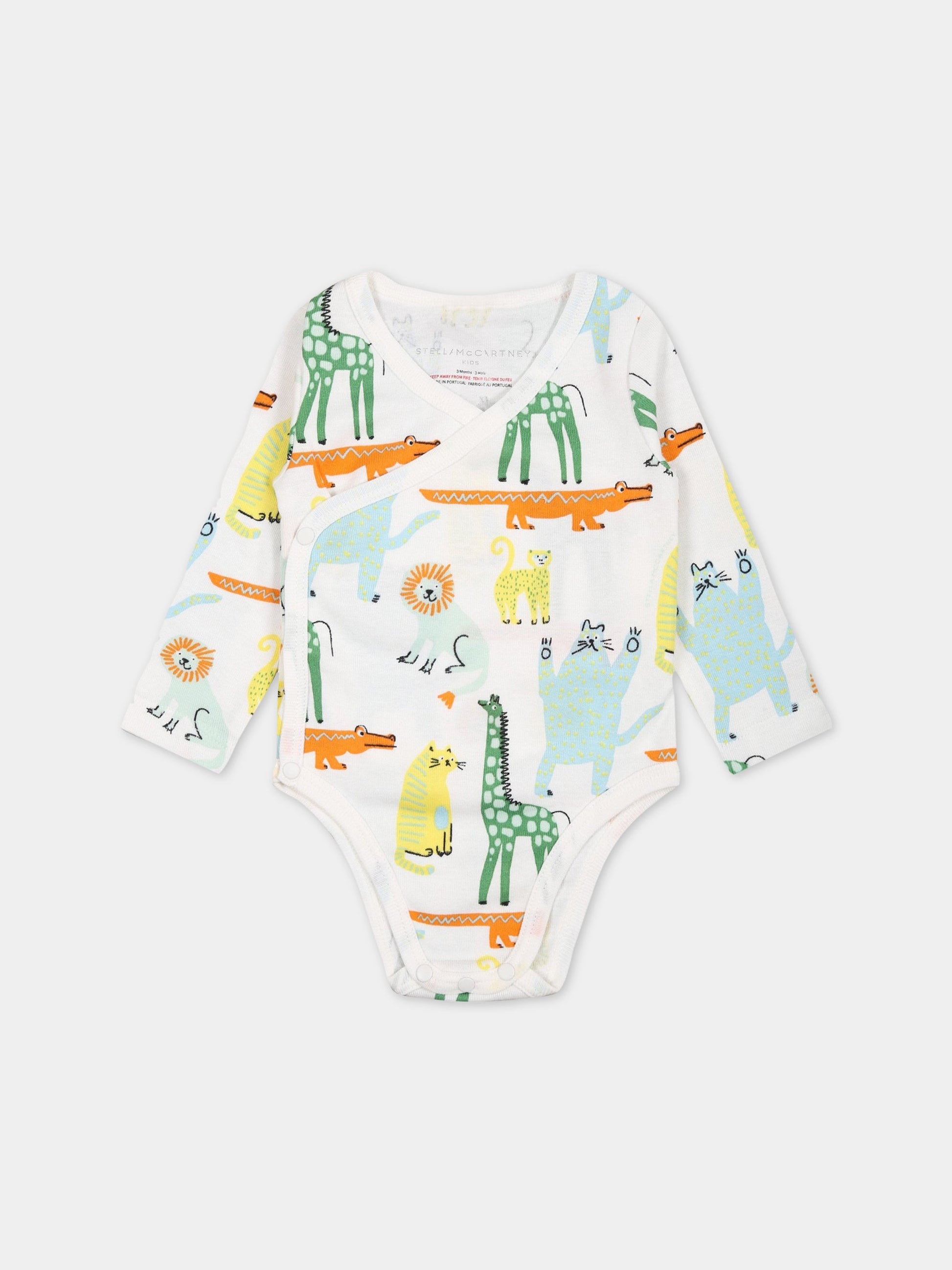 Set bianco per neonato con stampa animali,Stella Mccartney Kids,TSB649 Z1098 100MC