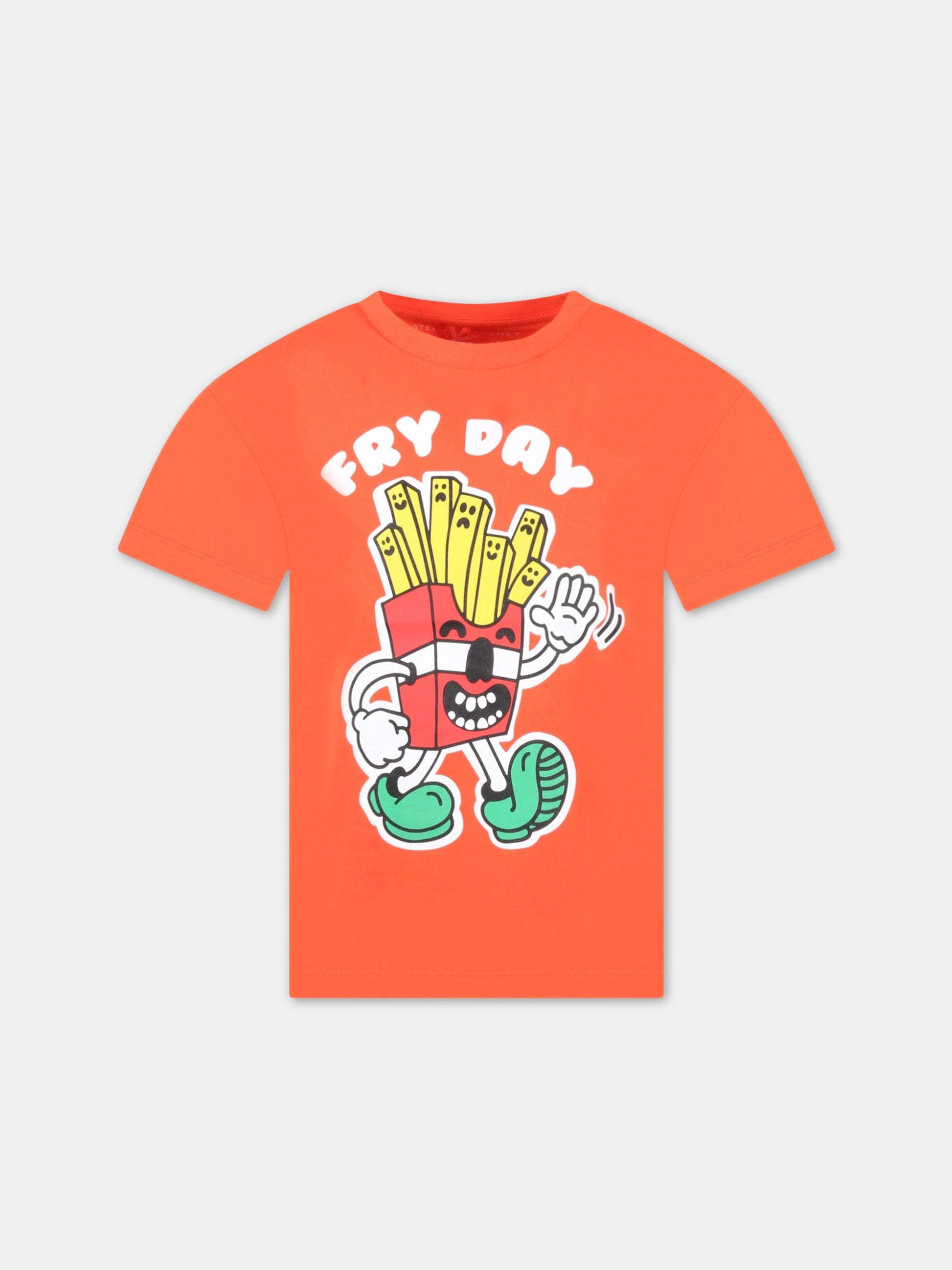 T-shirt rossa per bambino con patatine,Stella Mccartney Kids,TS8R01 Z0434 412