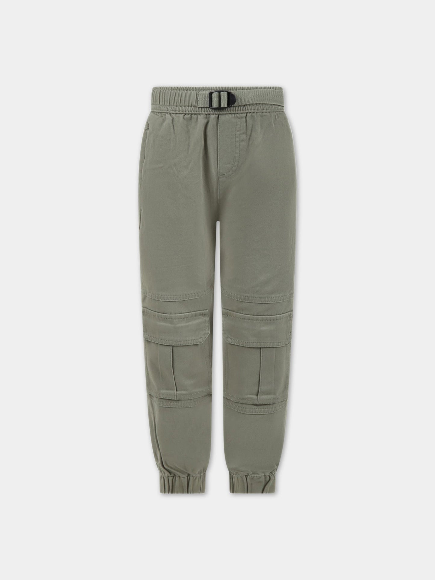 Cargo verdi per bambino con patch logato,Stella Mccartney Kids,TS6P90 Z0628 718