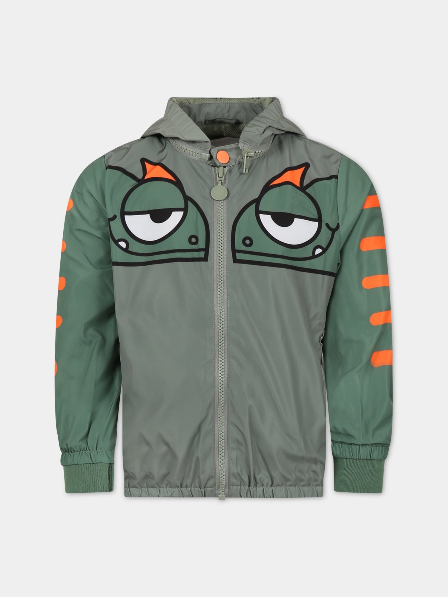 Giubbotto verde per bambino con stampa gechi,Stella Mccartney Kids,TS2Q27 Z0537 718