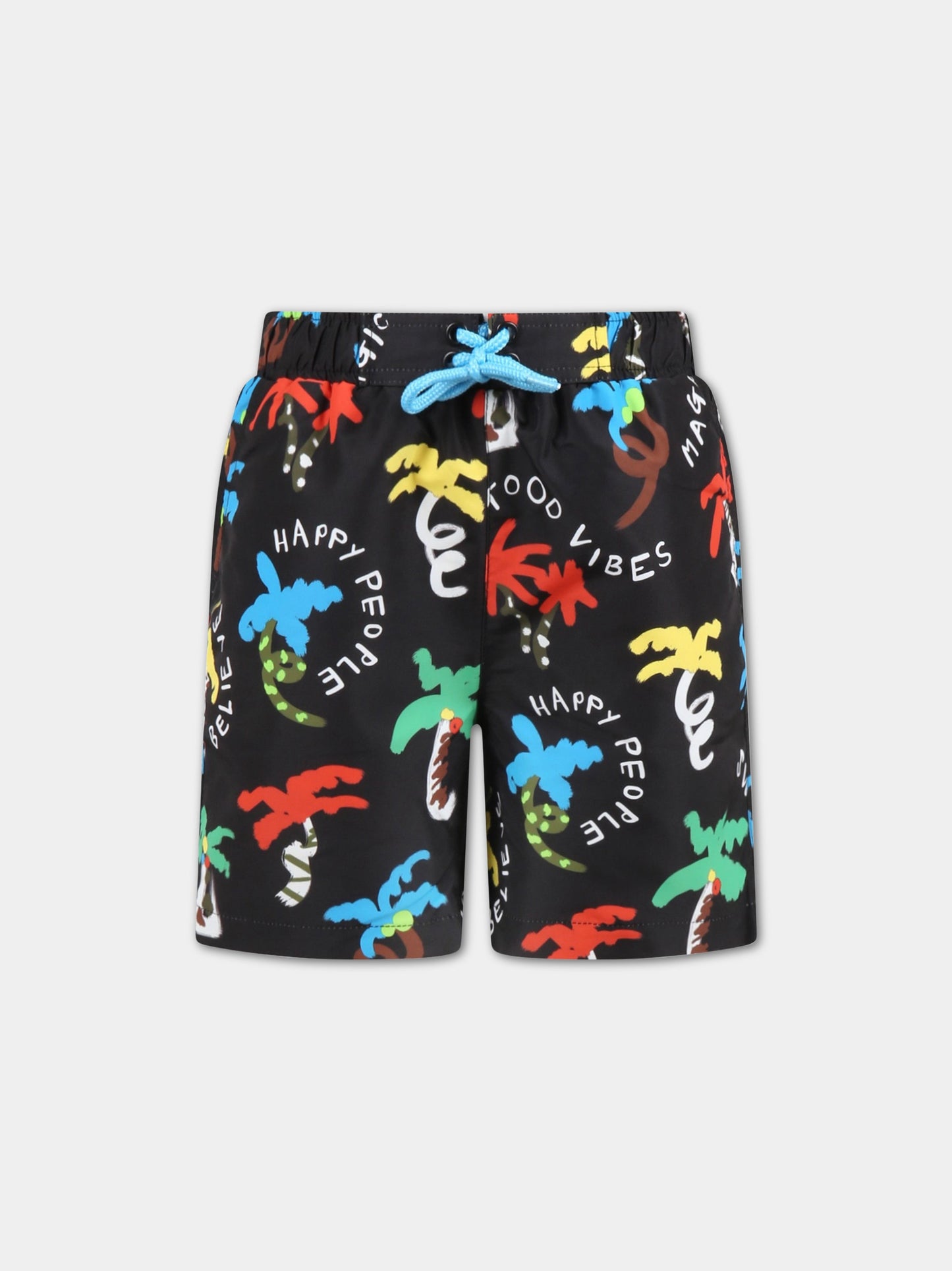 Boxer-mare neri per bambino con palme,Stella Mccartney Kids,TSCP39 Z0987 930MC