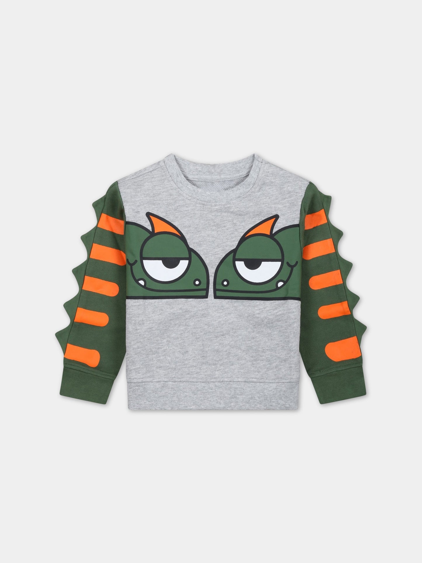 Felpa grigia per neonato con camaleonti,Stella Mccartney Kids,TS4550 Z0499 904