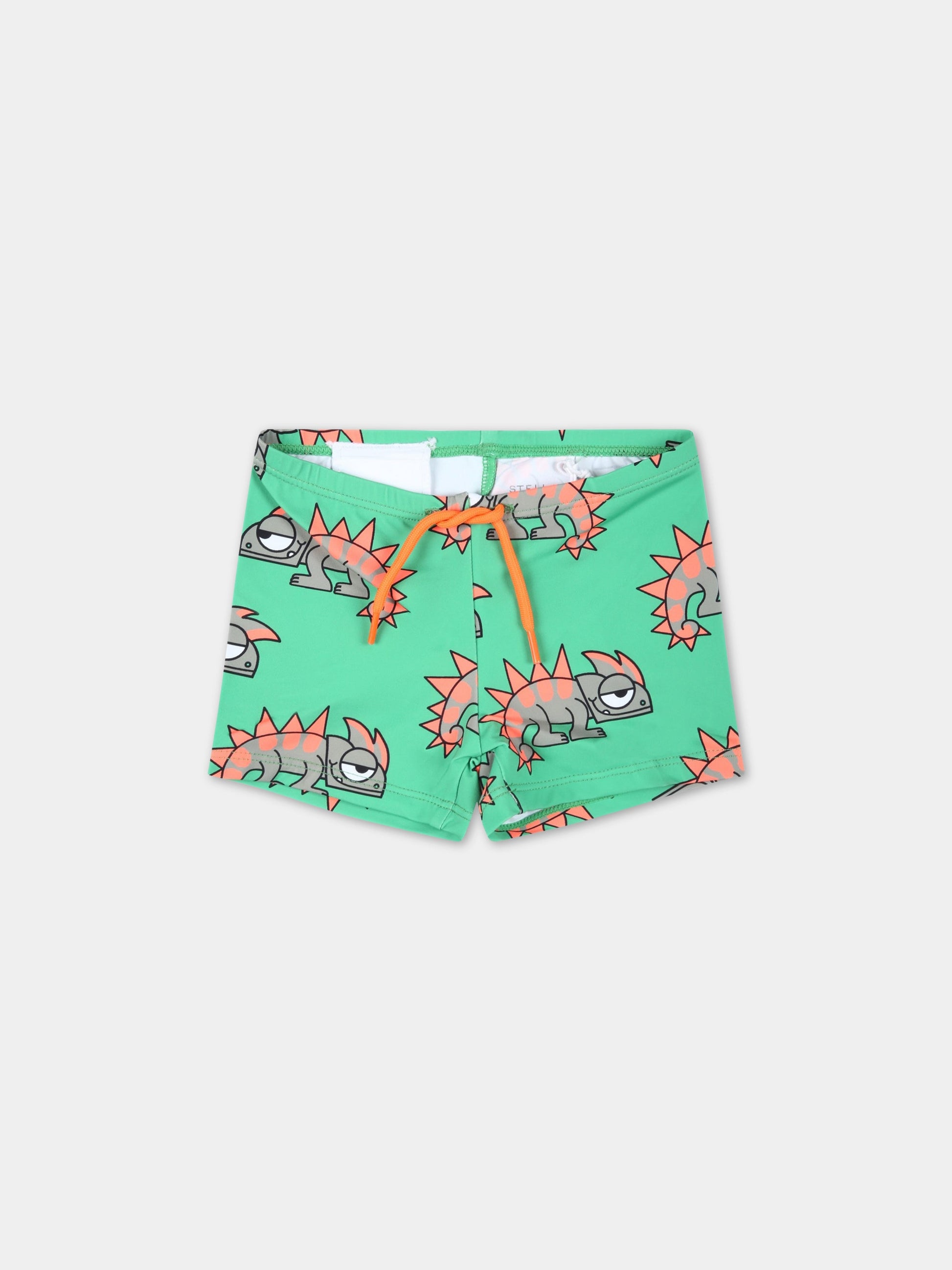 Boxer-mare verdi per neonato con camaleonti,Stella Mccartney Kids,TSC559 Z0983 711MC