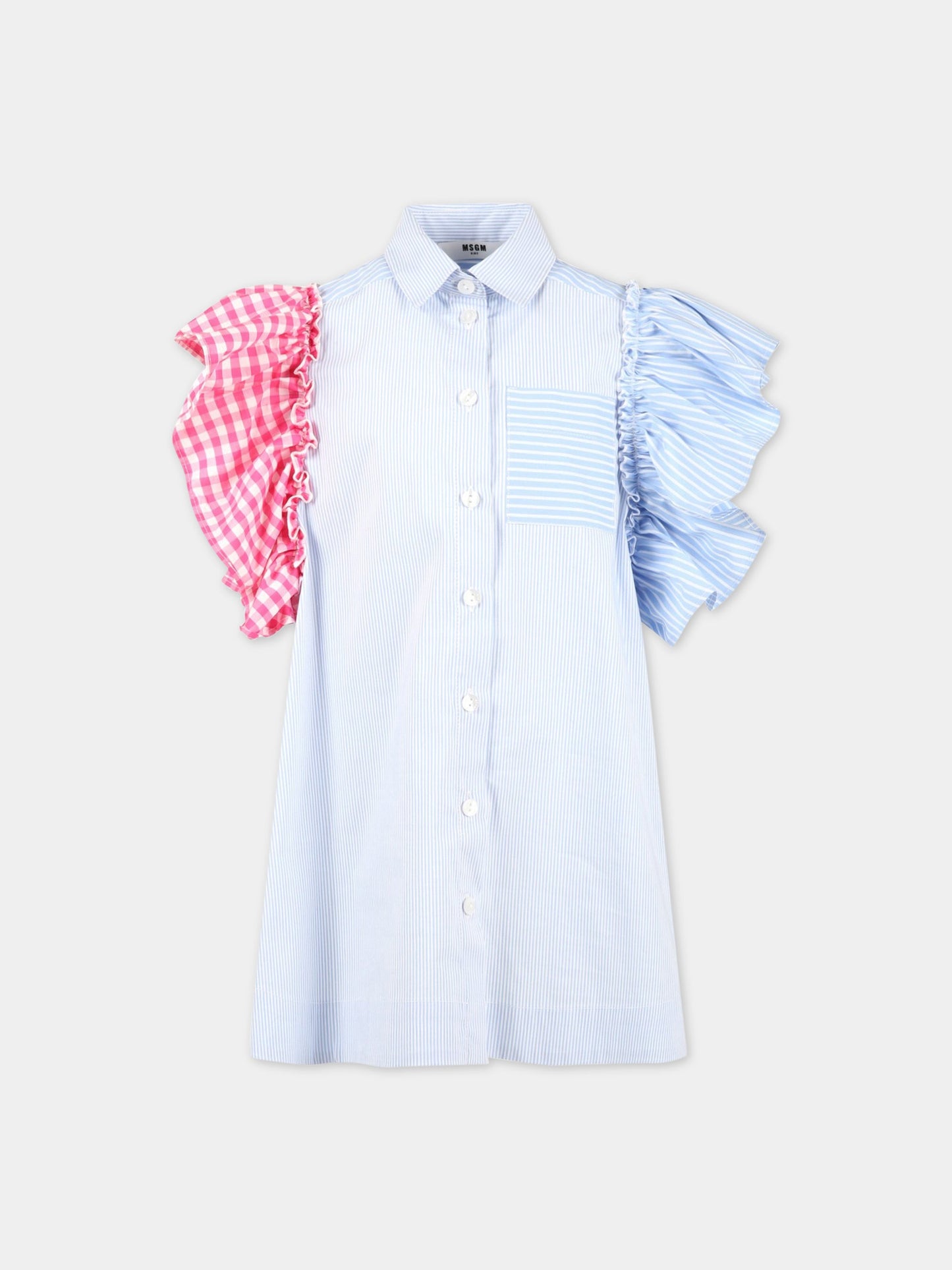 Vestio multicolor a righe per bambina con logo nero,Msgm Kids,MS029426 200