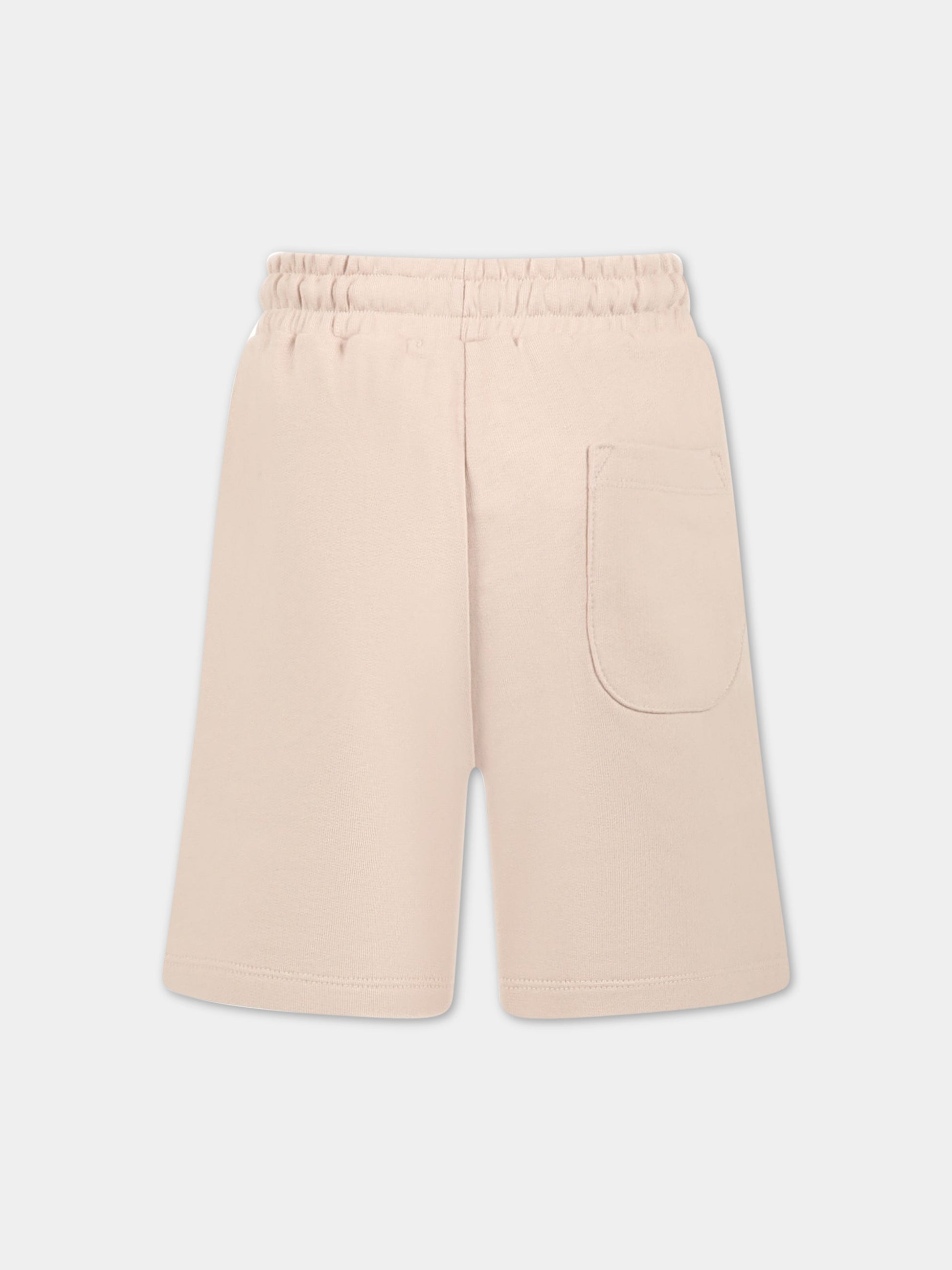 Shorts beige per bambino con logo bianco,Msgm Kids,MS029331 015