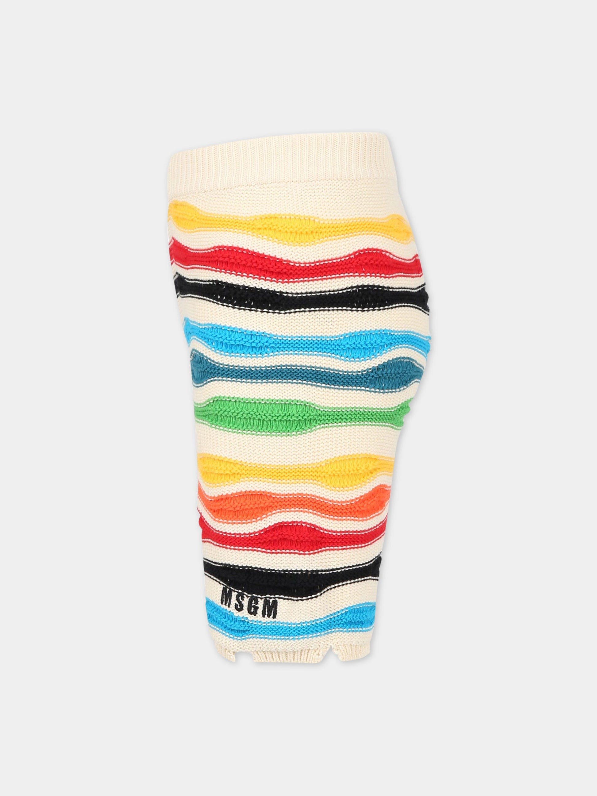 Shorts multicolor per bambino con logo,Msgm Kids,MS029570 200