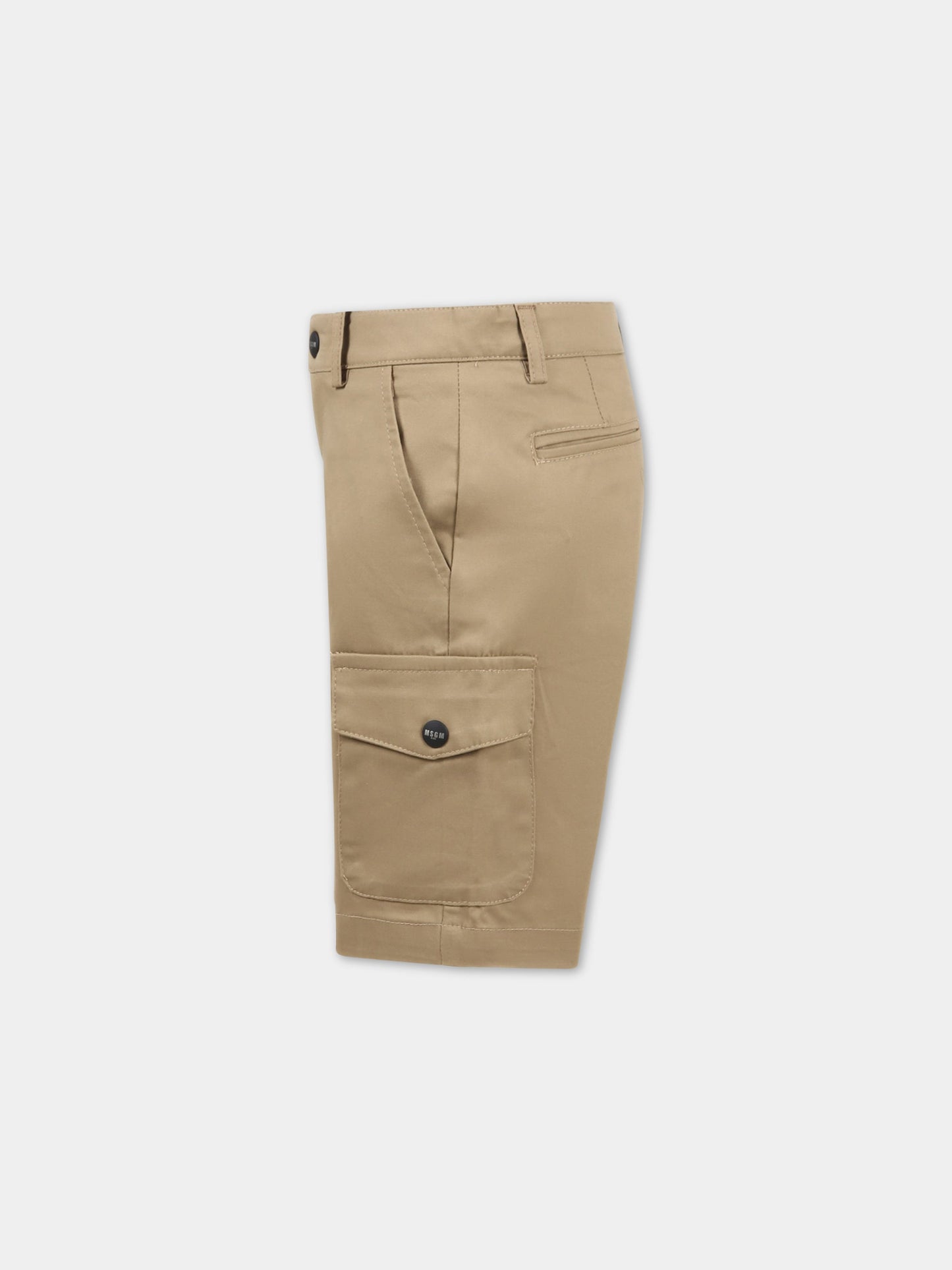 Bermuda beige per bambino con logo,Msgm Kids,MS029569 015