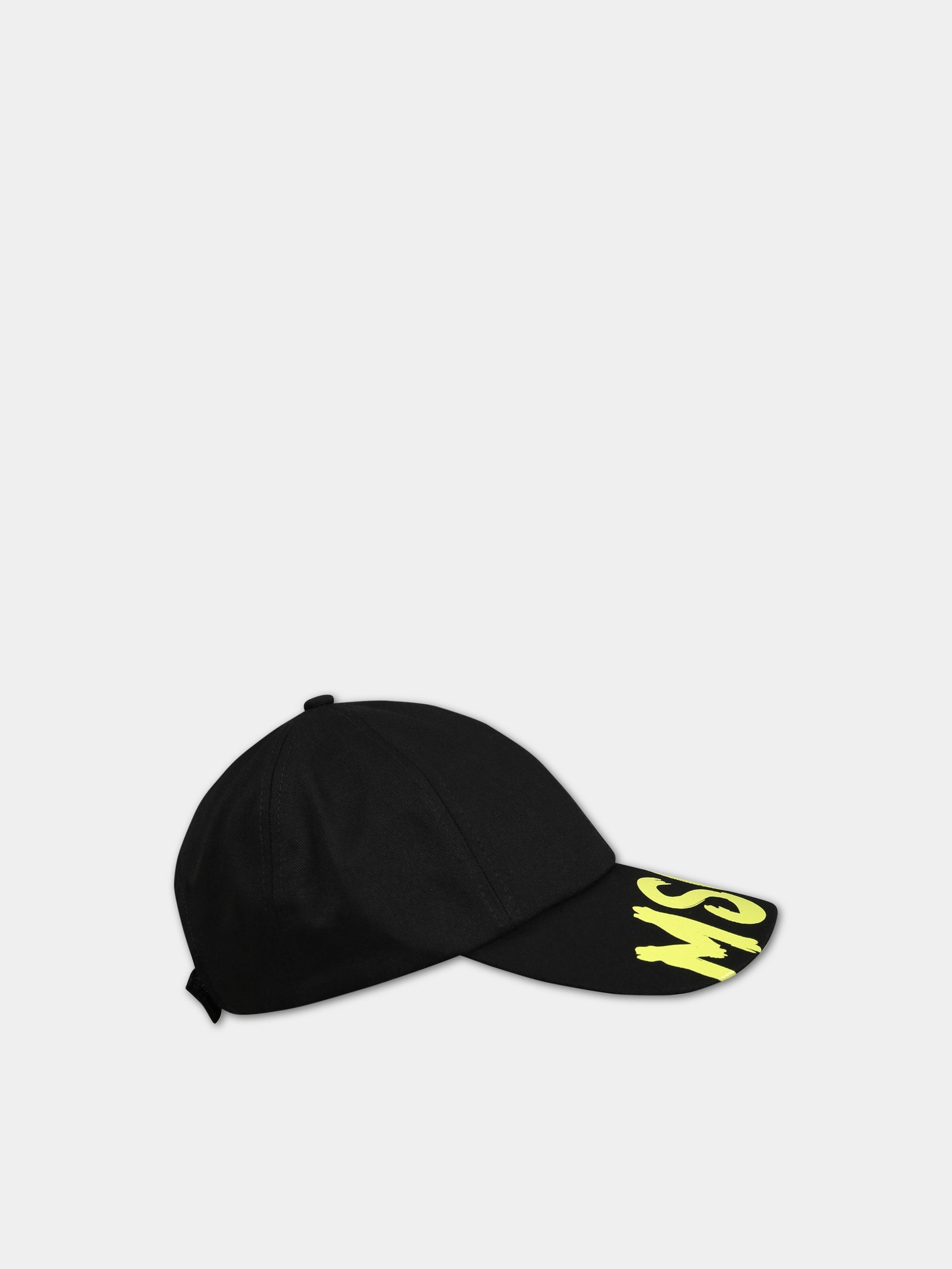 Cappello nero per bambino con logo,Msgm Kids,MS029389 110