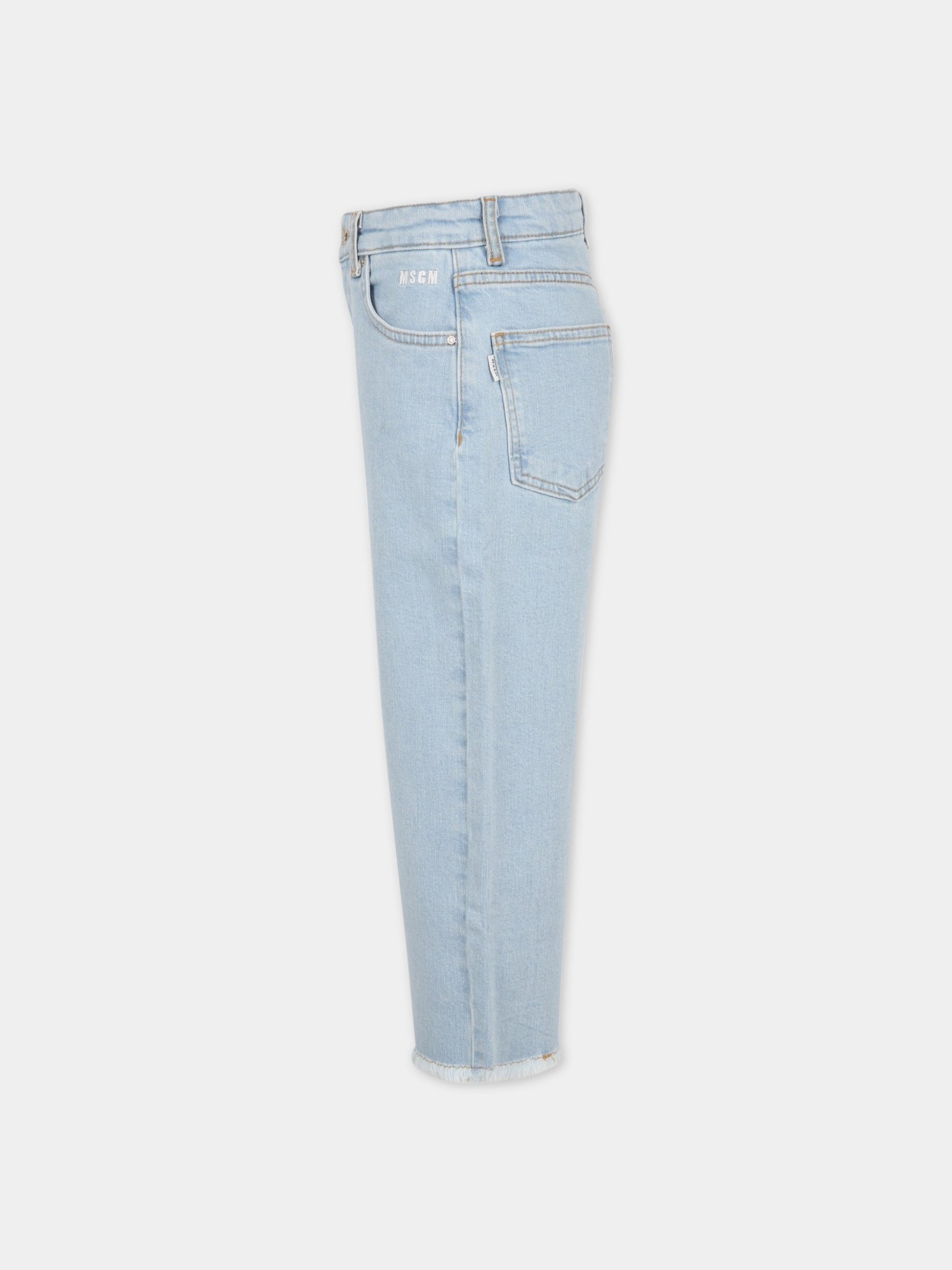 Jeans celesti per bambina con logo,Msgm Kids,MS029379 126