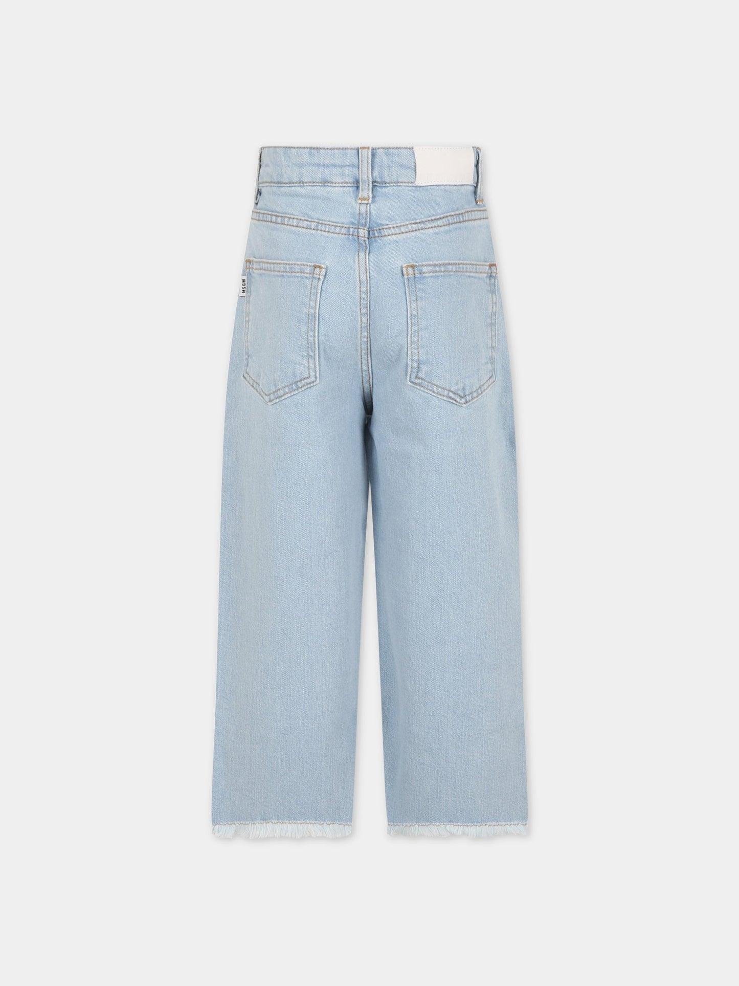 Jeans celesti per bambina con logo,Msgm Kids,MS029379 126