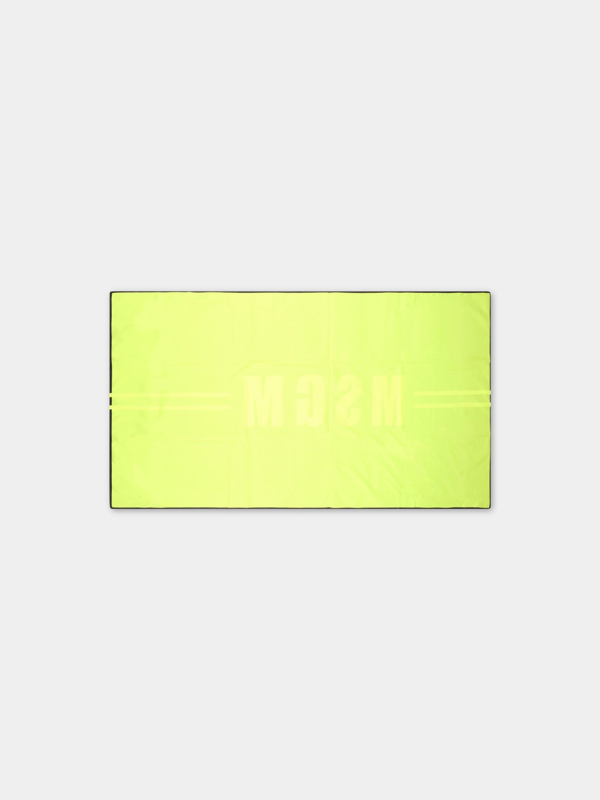 Telo-mare nero per bambini con logo giallo,Msgm Kids,MS029346 110/28