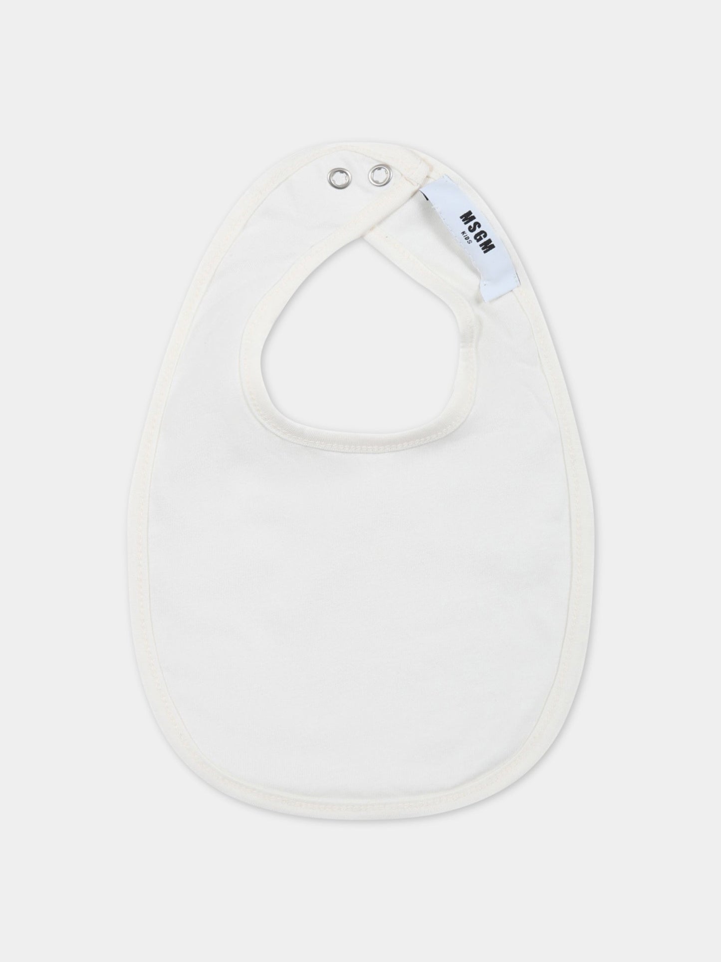 Set bianco per neonati con logo nero,Msgm Kids,MS029364 013