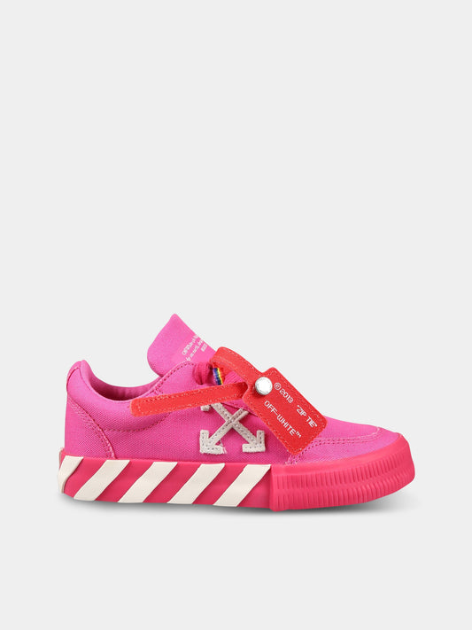 Sneakers fucsia per bambina con iconiche frecce,Off White,OGIA001S23FAB0013201