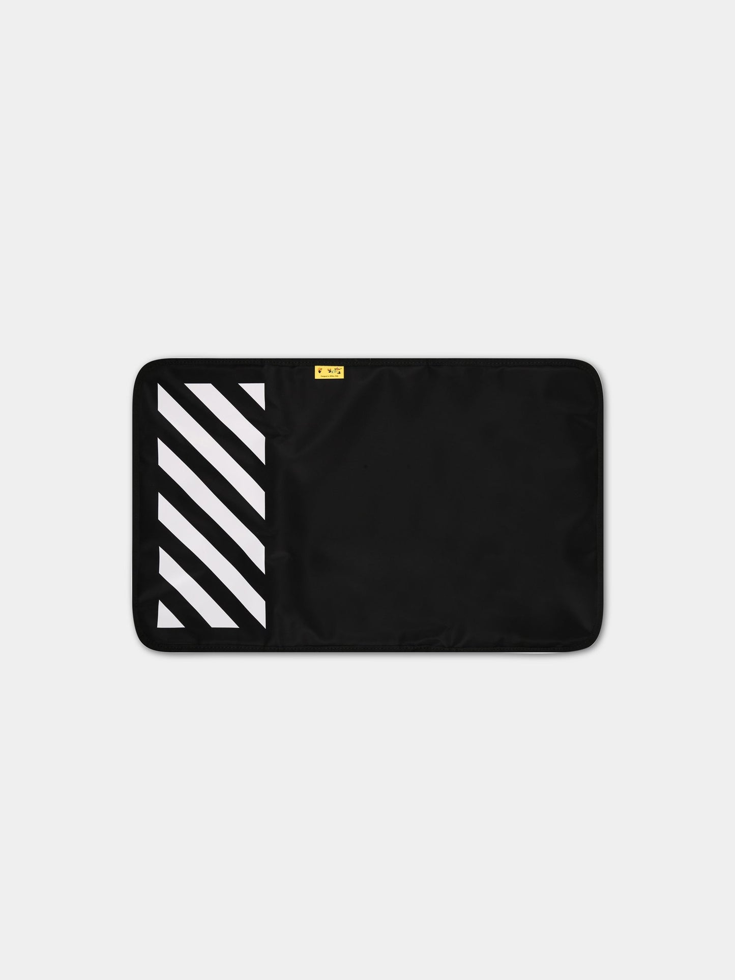Borsa-mamma nera per neonati con scritta  For parents only ,Off White,OGXE001S23FAB0011018