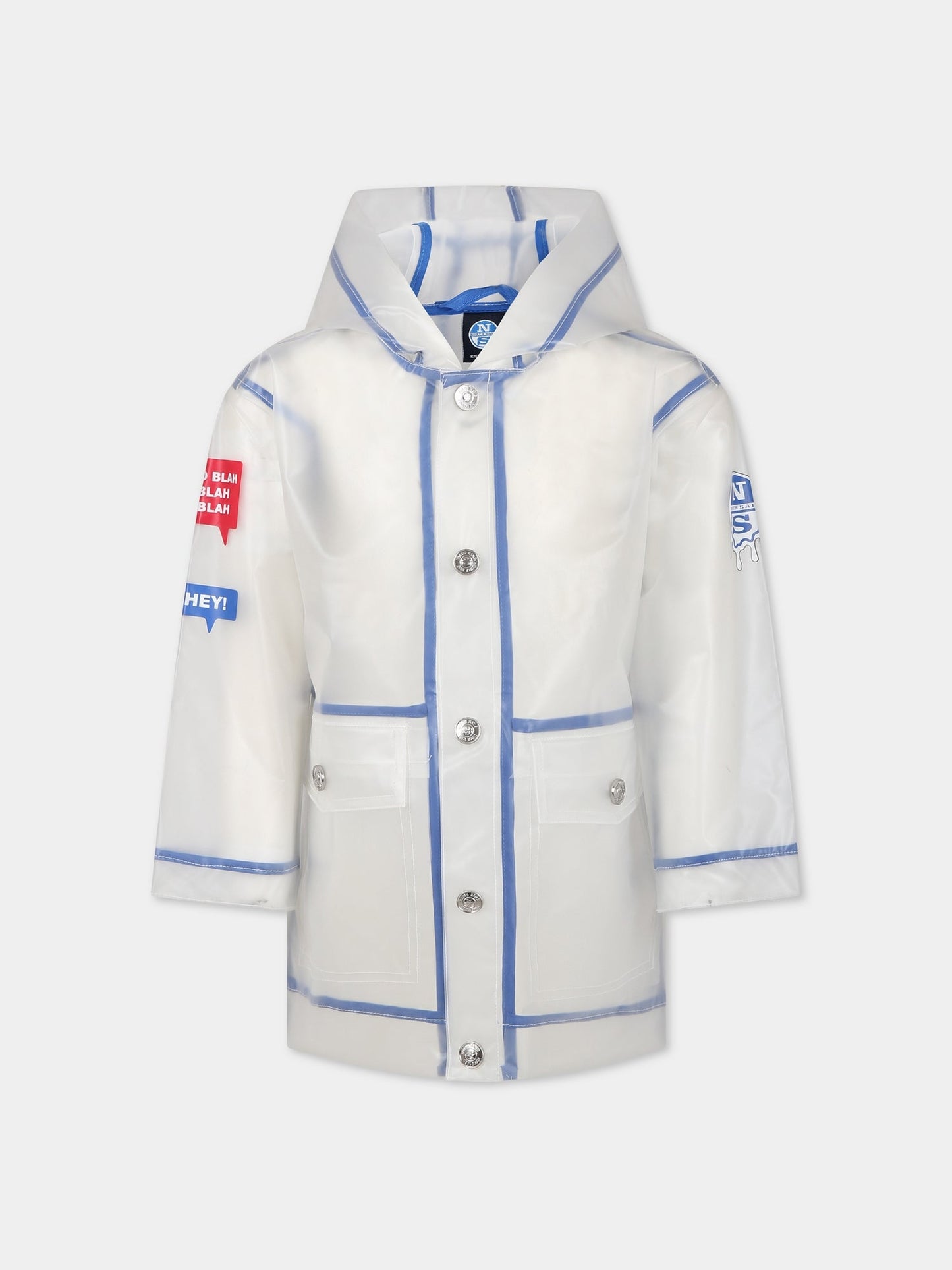 Giubbotto bianco per bambino con stampa e logo,North Sails,701903 000 C001