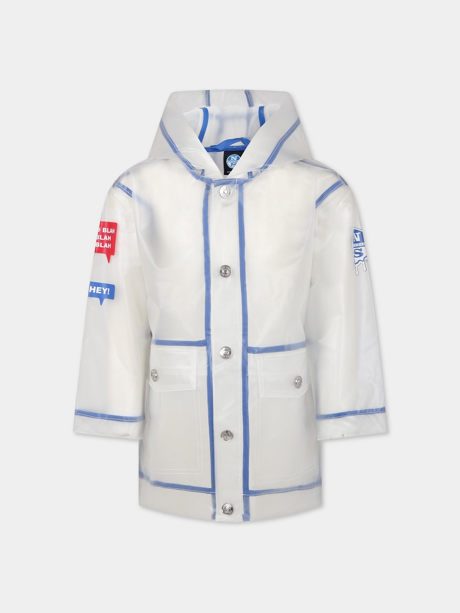 Giubbotto bianco per bambino con stampa e logo,North Sails,701903 000 C001