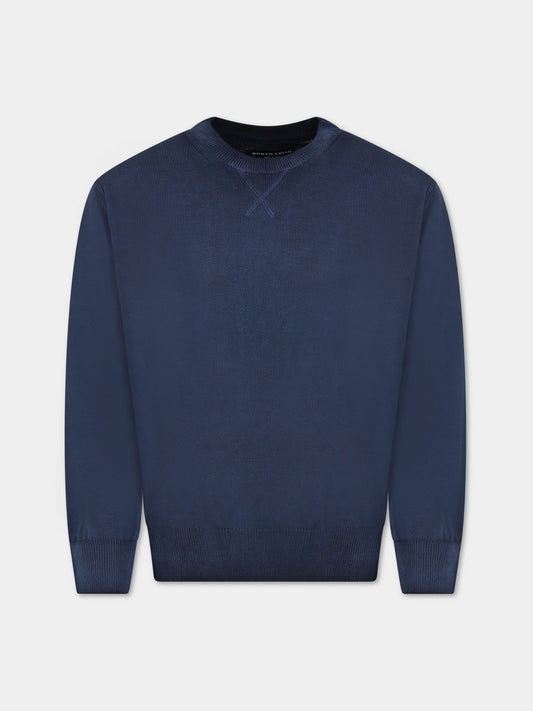 Maglione blu per bambino con logo,North Sails,796162 000 0802