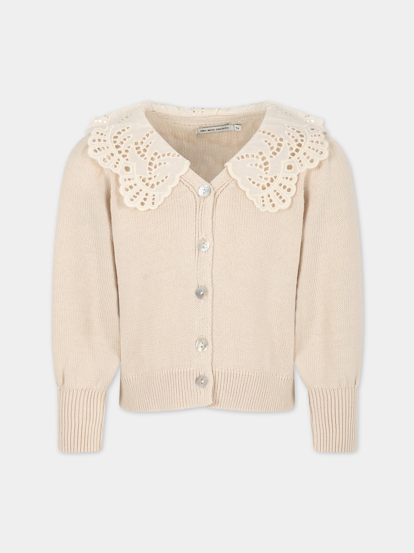 Cardigan avorio per bambina,The New Society,S23 K KN011 VENERA