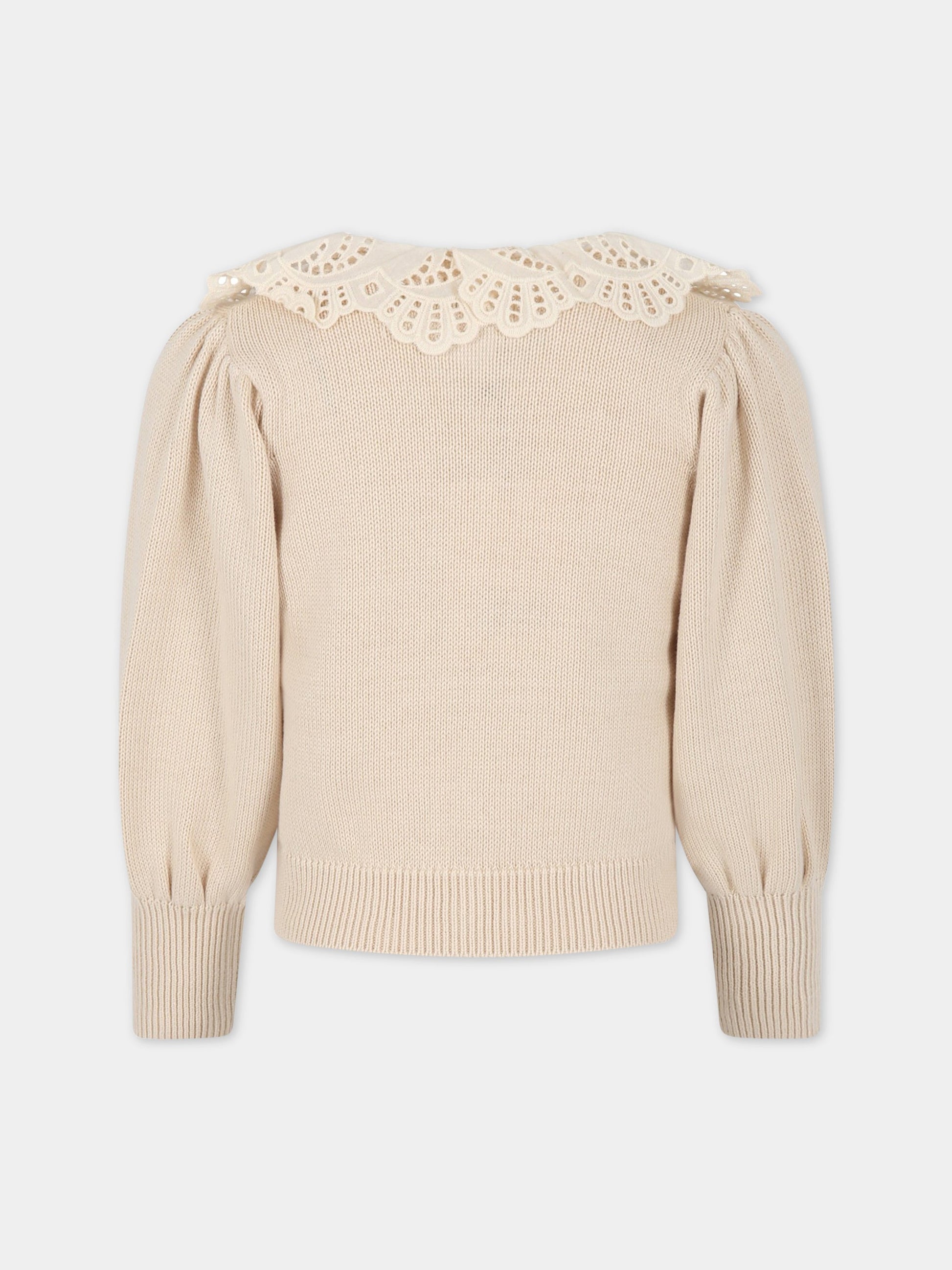 Cardigan avorio per bambina,The New Society,S23 K KN011 VENERA