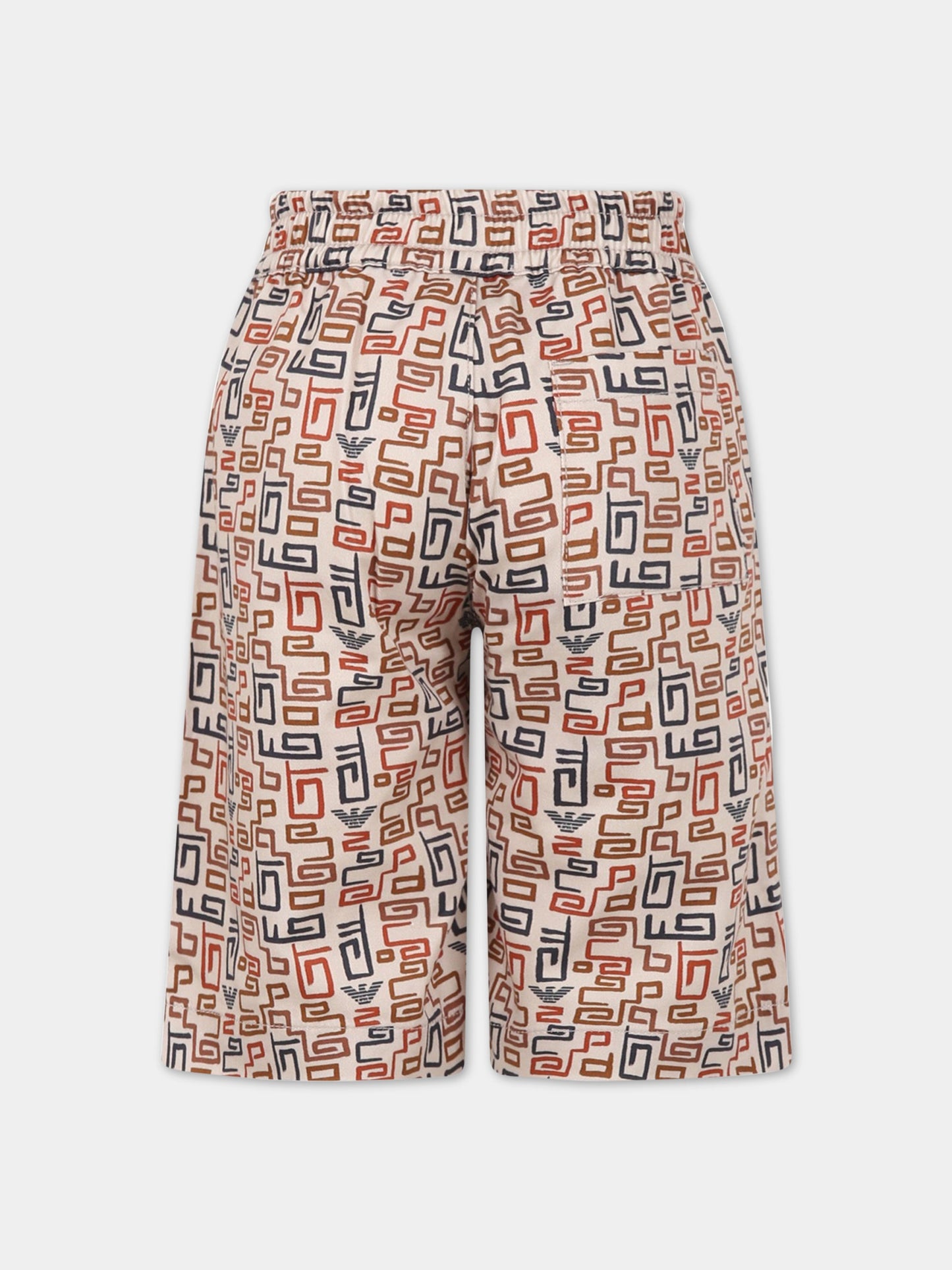 Shorts avorio per bambino con logo,Armani Junior,3R4S6F 1NX4Z F184