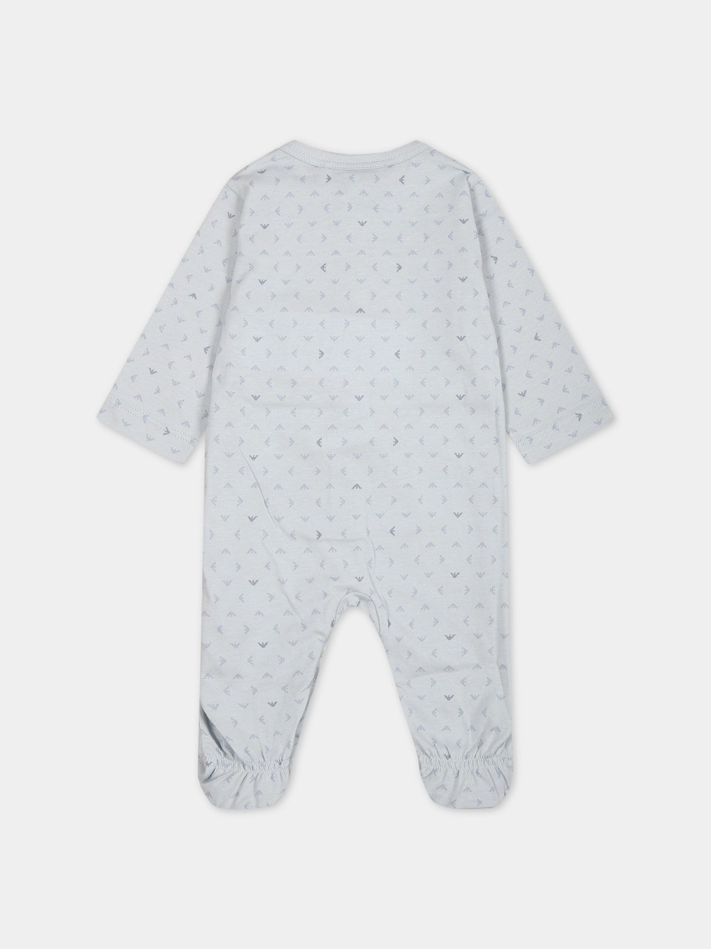 Set per neonato celeste con logo,Armani Junior,8NNV47 NJ05Z F705