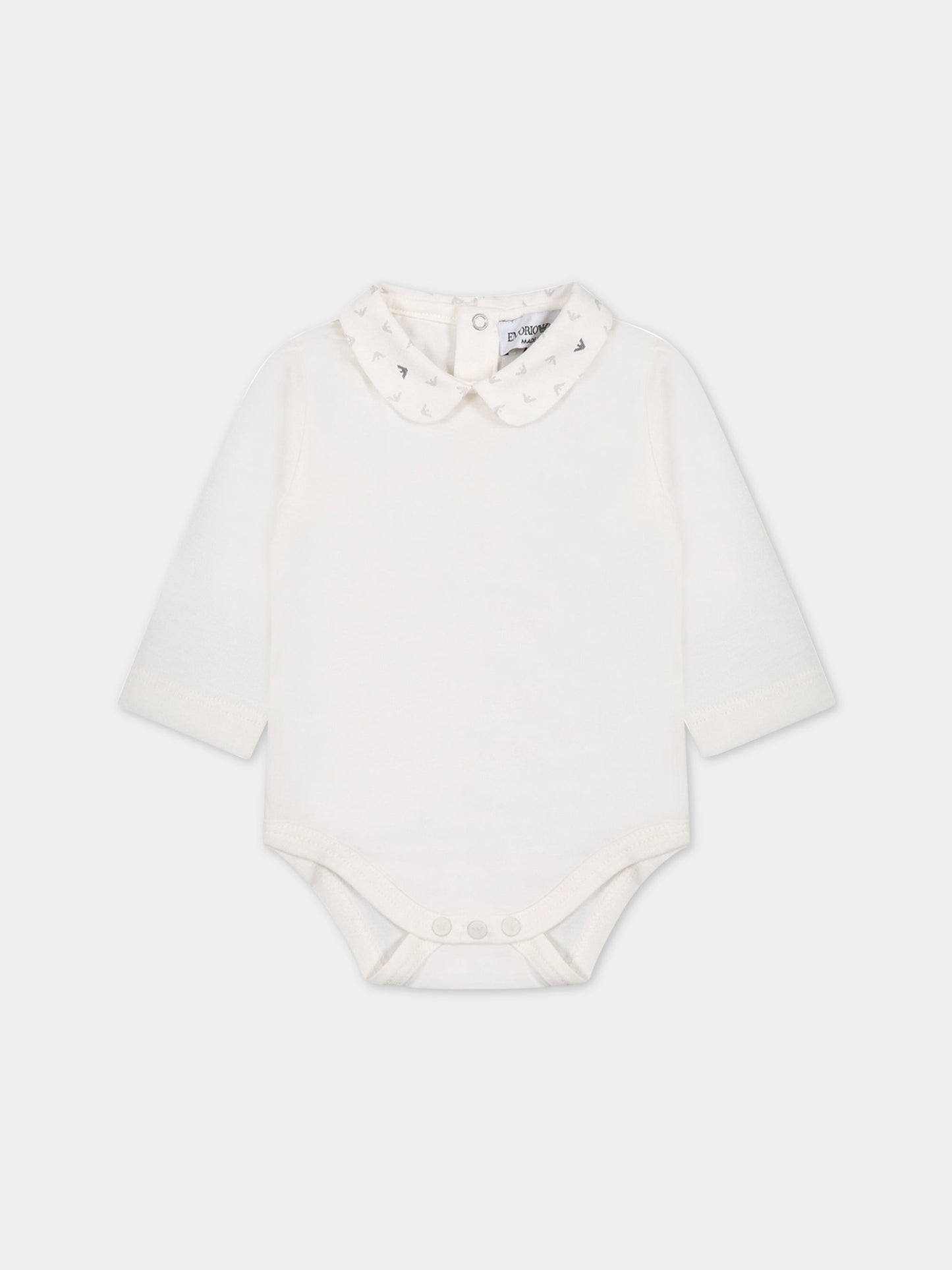 Coompleto bianco per neonato con iconici aquilotti,Armani Junior,8NNV48 NJ05Z F110