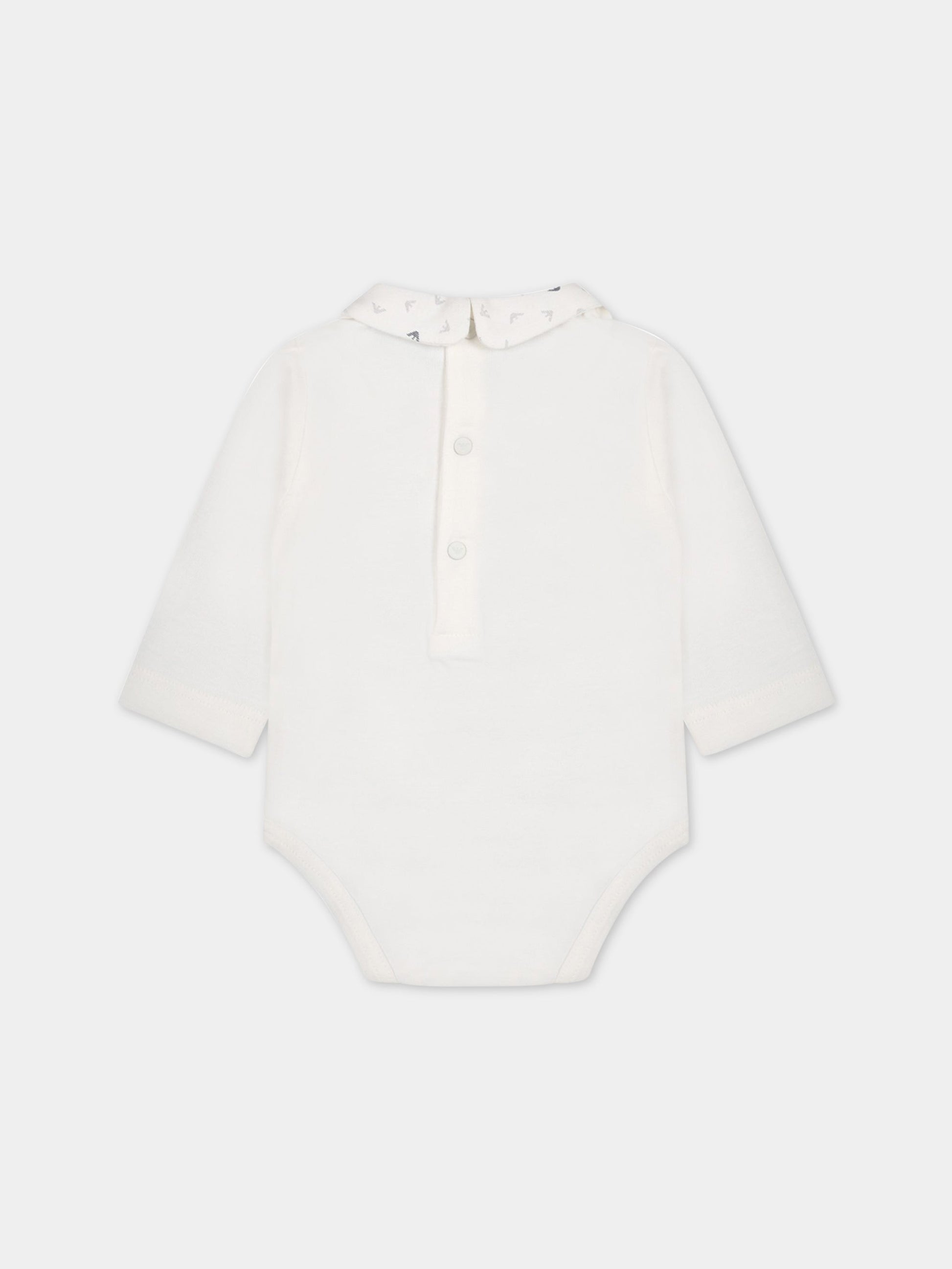 Coompleto bianco per neonato con iconici aquilotti,Armani Junior,8NNV48 NJ05Z F110