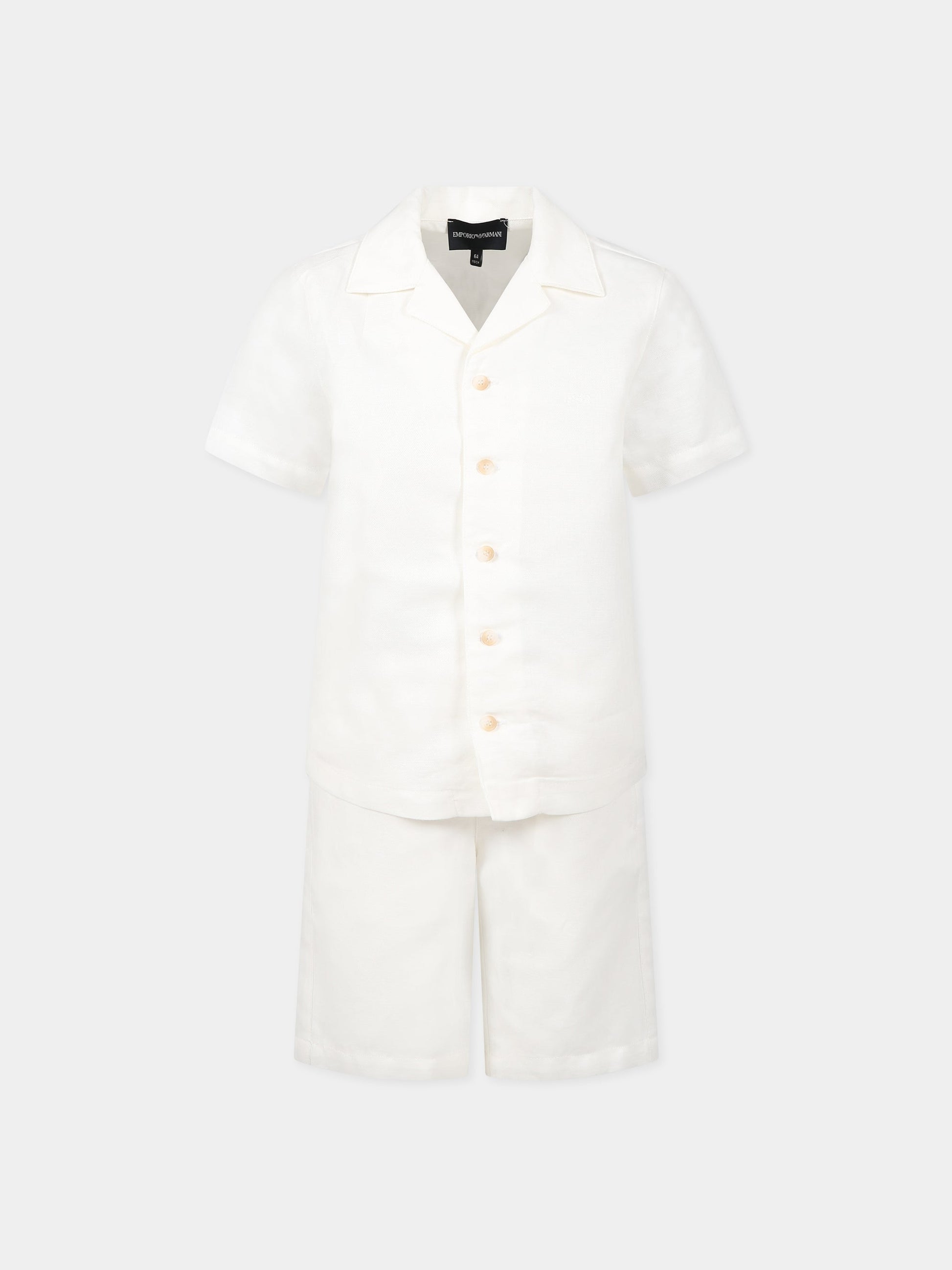 Completo bianco per bambino con logo e iconico aquilotto,Armani Junior,3R4VJ4 4N7RZ 0101