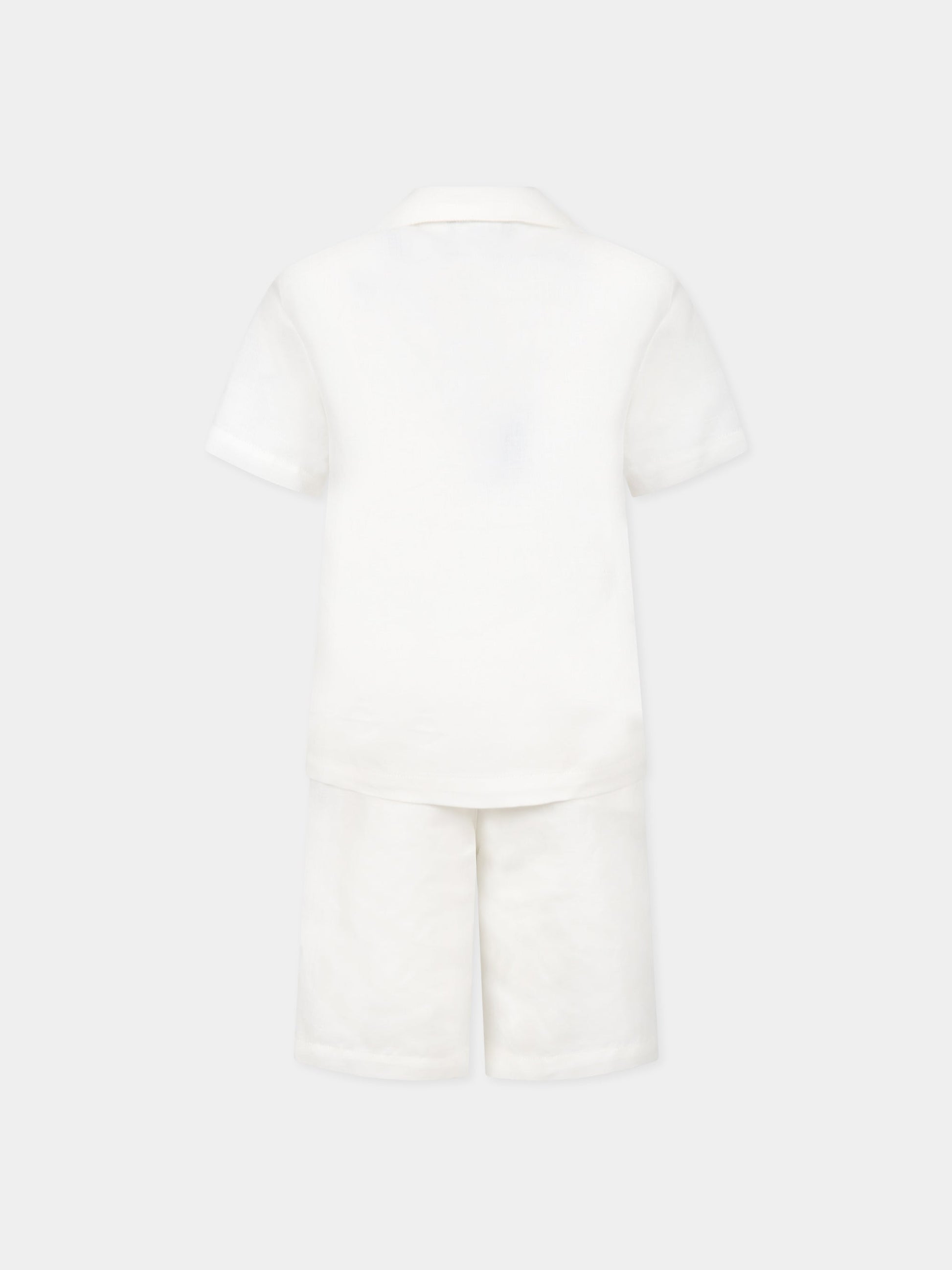 Completo bianco per bambino con logo e iconico aquilotto,Armani Junior,3R4VJ4 4N7RZ 0101