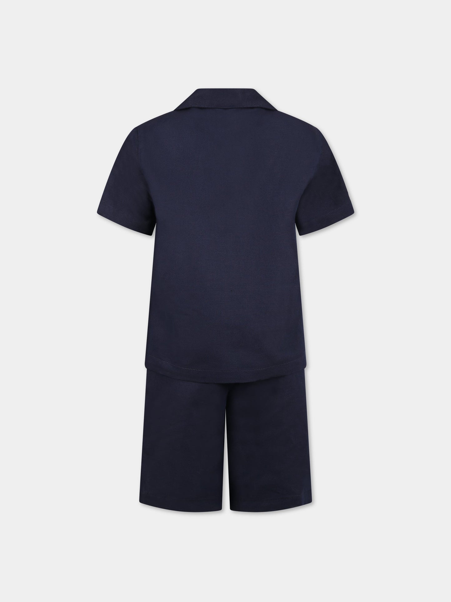 Completo blu per bambino con logo e iconico aquilotto,Armani Junior,3R4VJ4 4N7RZ 09J5