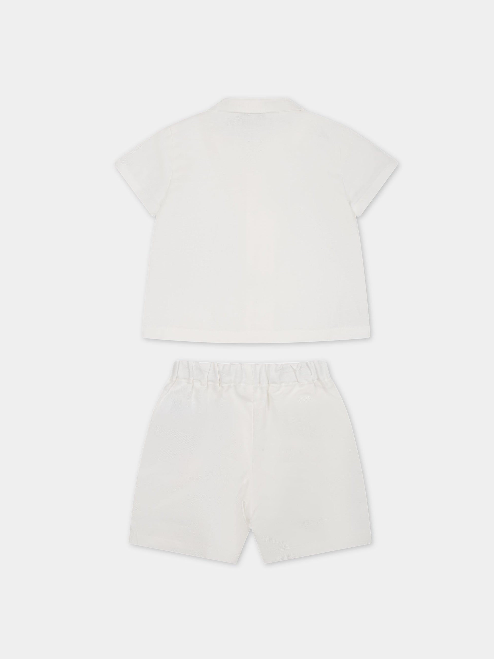 Completo bianco per neonato con iconico aquilotto,Armani Junior,3RHVJ5 4N7RZ 0101