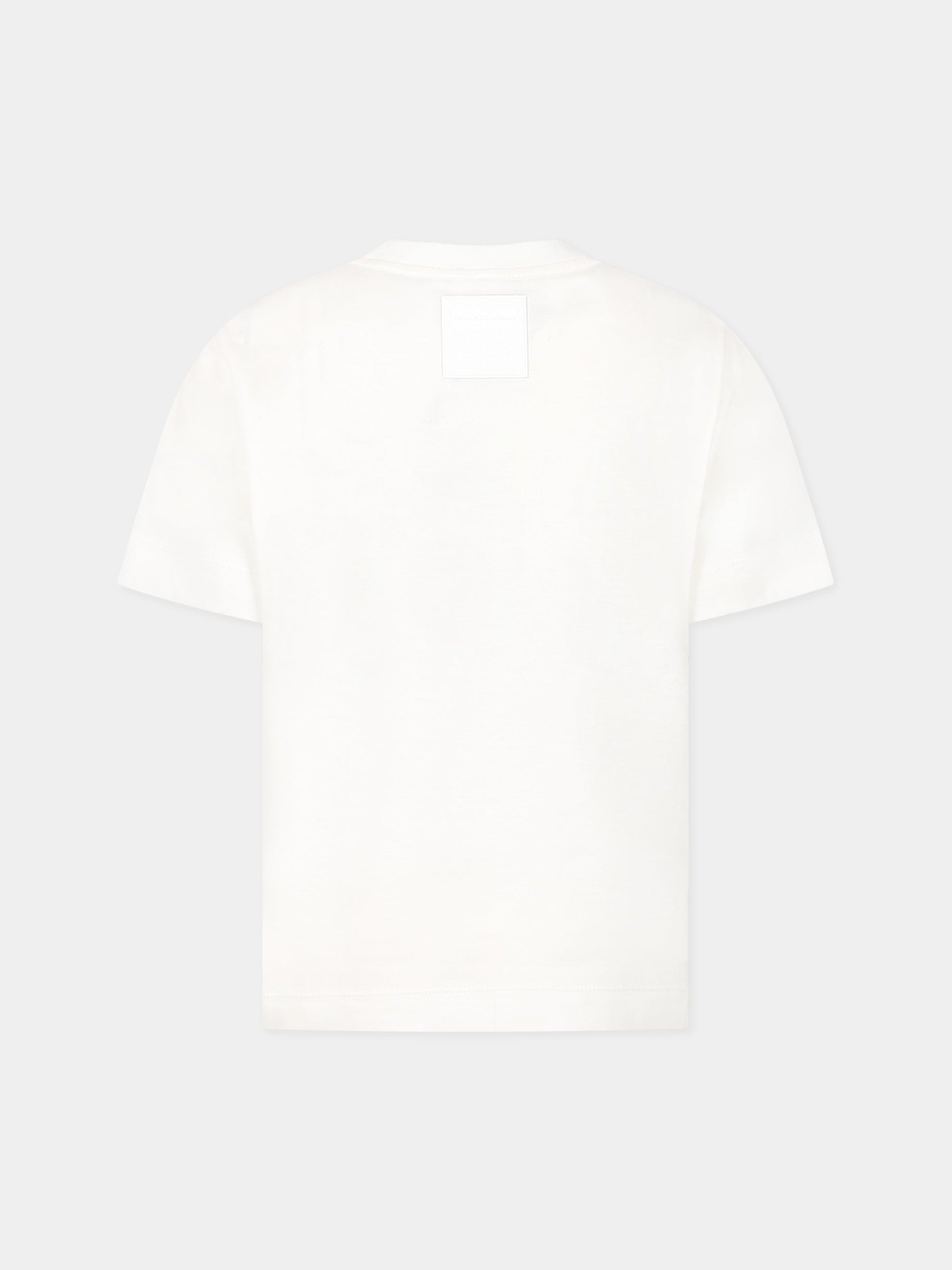 T-shirt bianca per bambino con logo,Armani Junior,3R4TBD 1JUVZ 0101