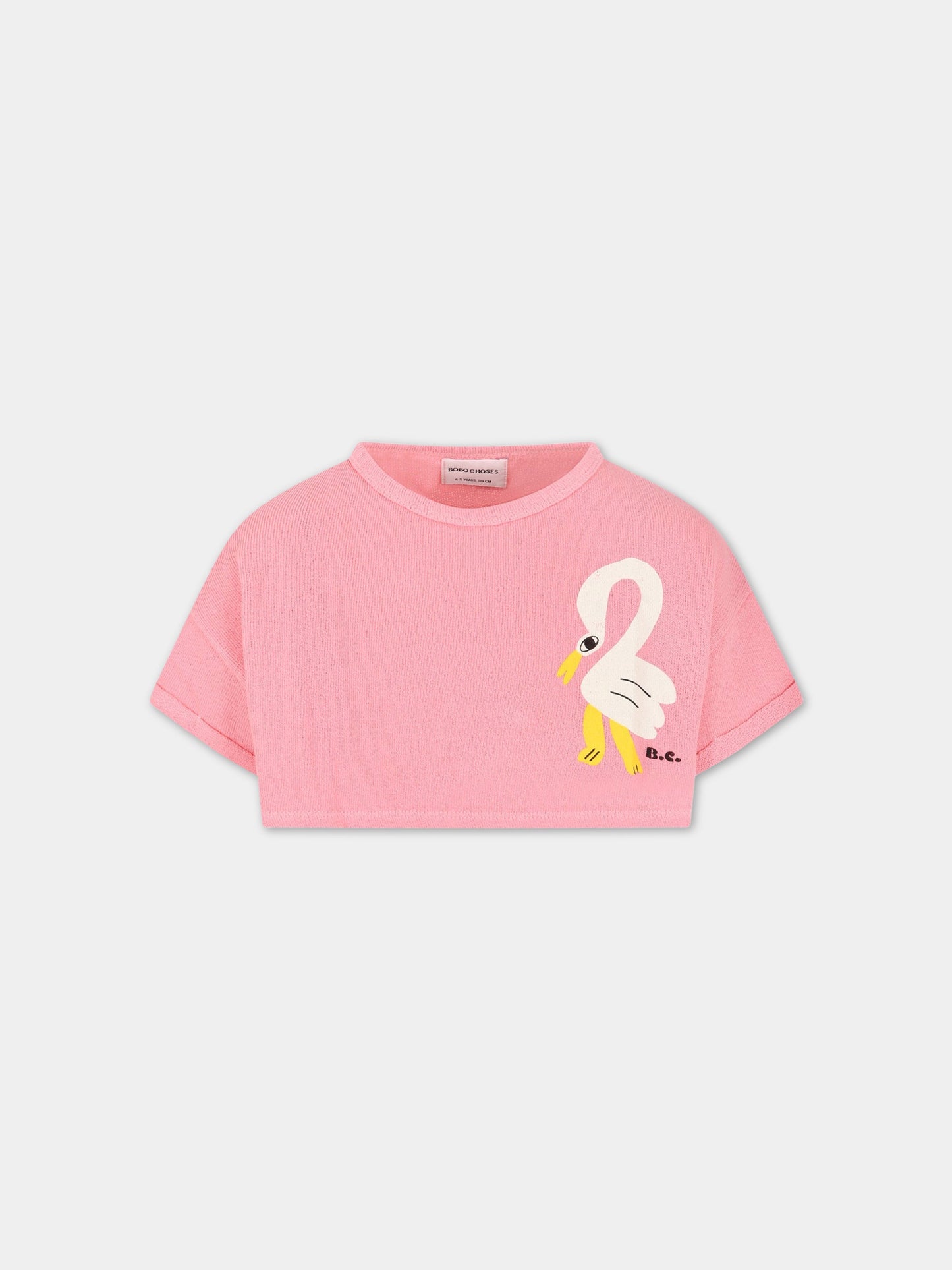 Felpa rosa per bambina con logo,Bobo Choses,123AC032