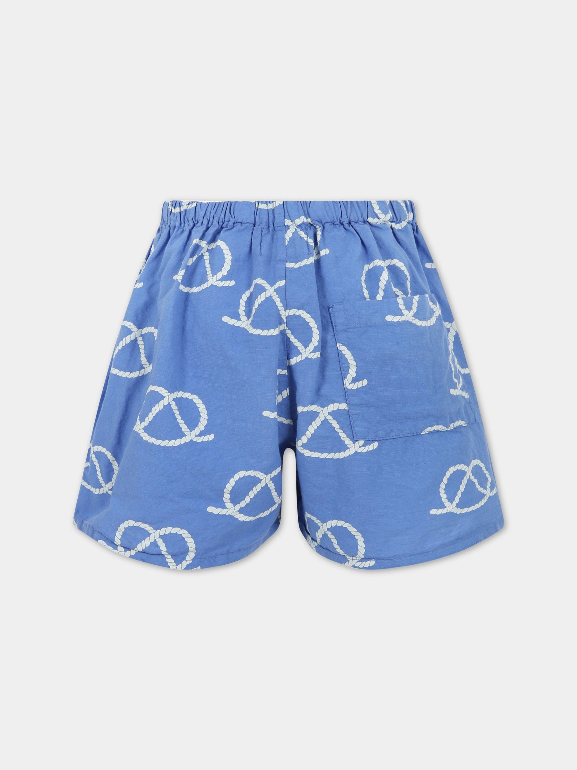 Shorts azzurro per bambina con logo,Bobo Choses,123AC076