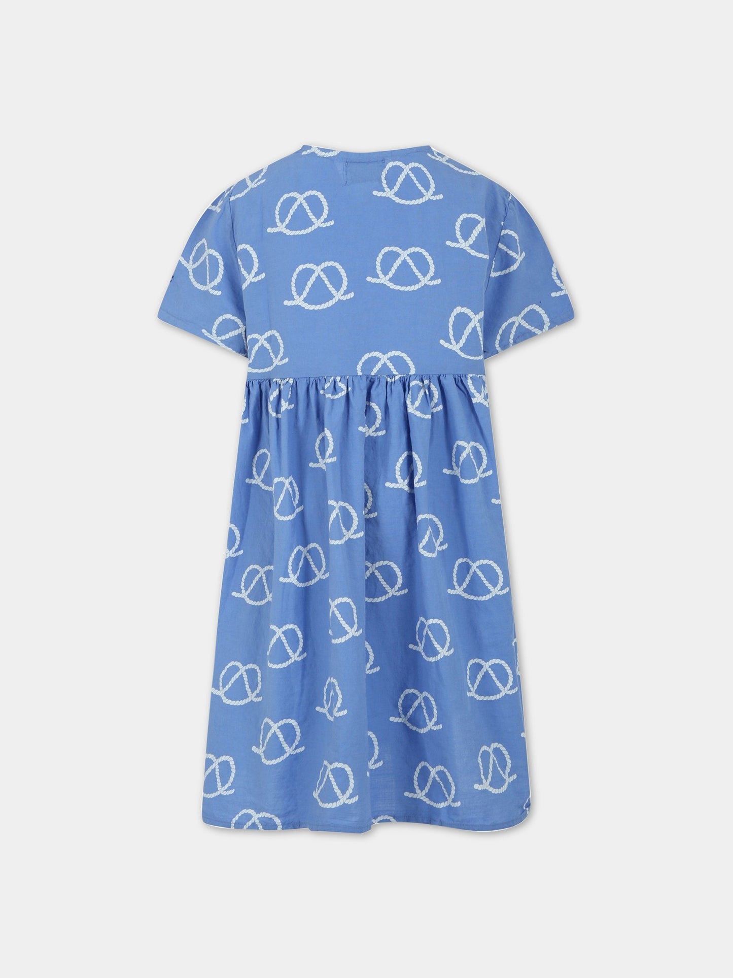 Vestito azzurro per bambina con logo,Bobo Choses,123AC130