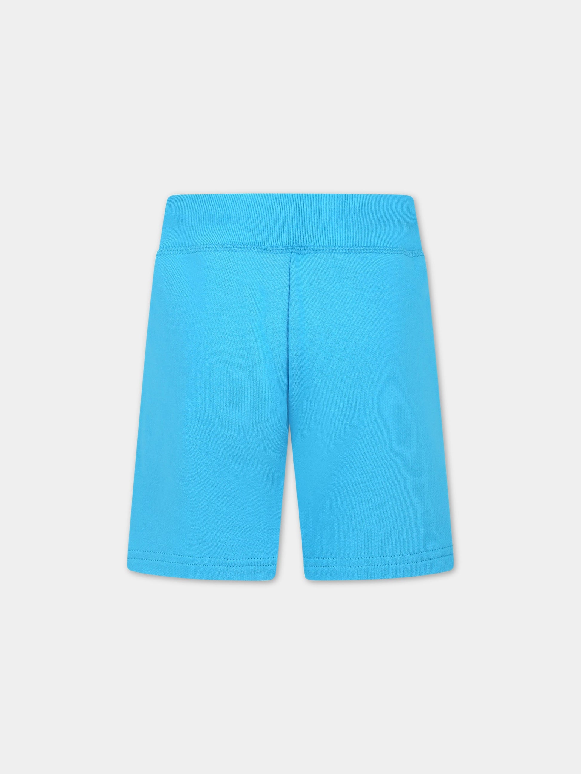Shorts casual azzurro per bambino con logo,Dsquared2,DQ1673 D003G DQ818